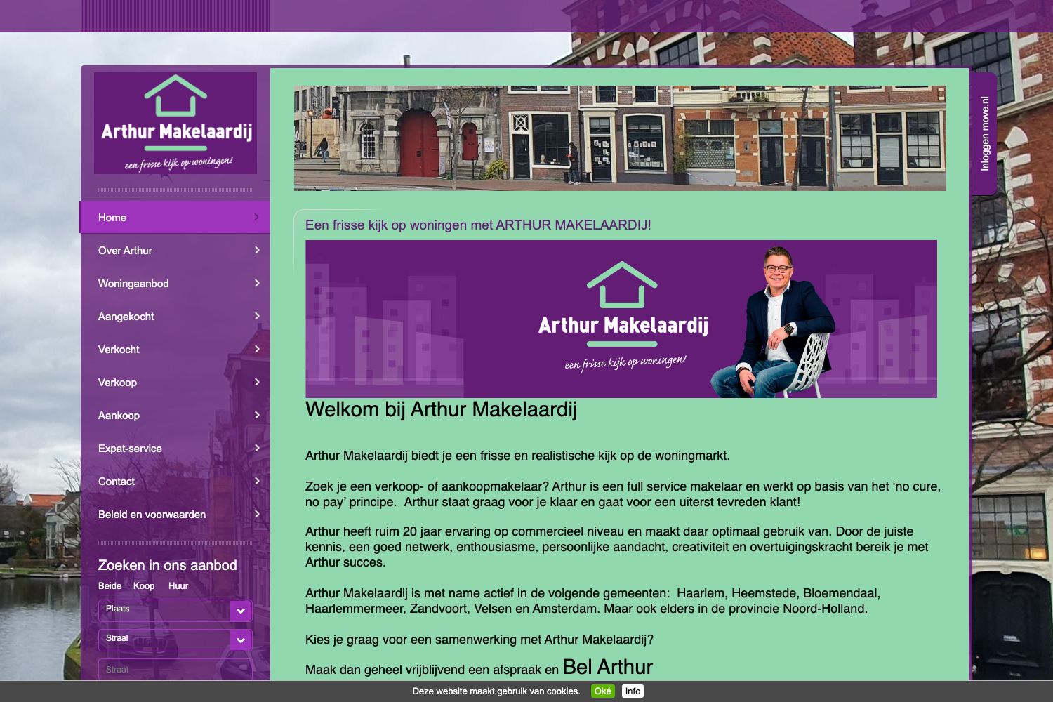Website screenshot https://arthurmakelaardij.nl