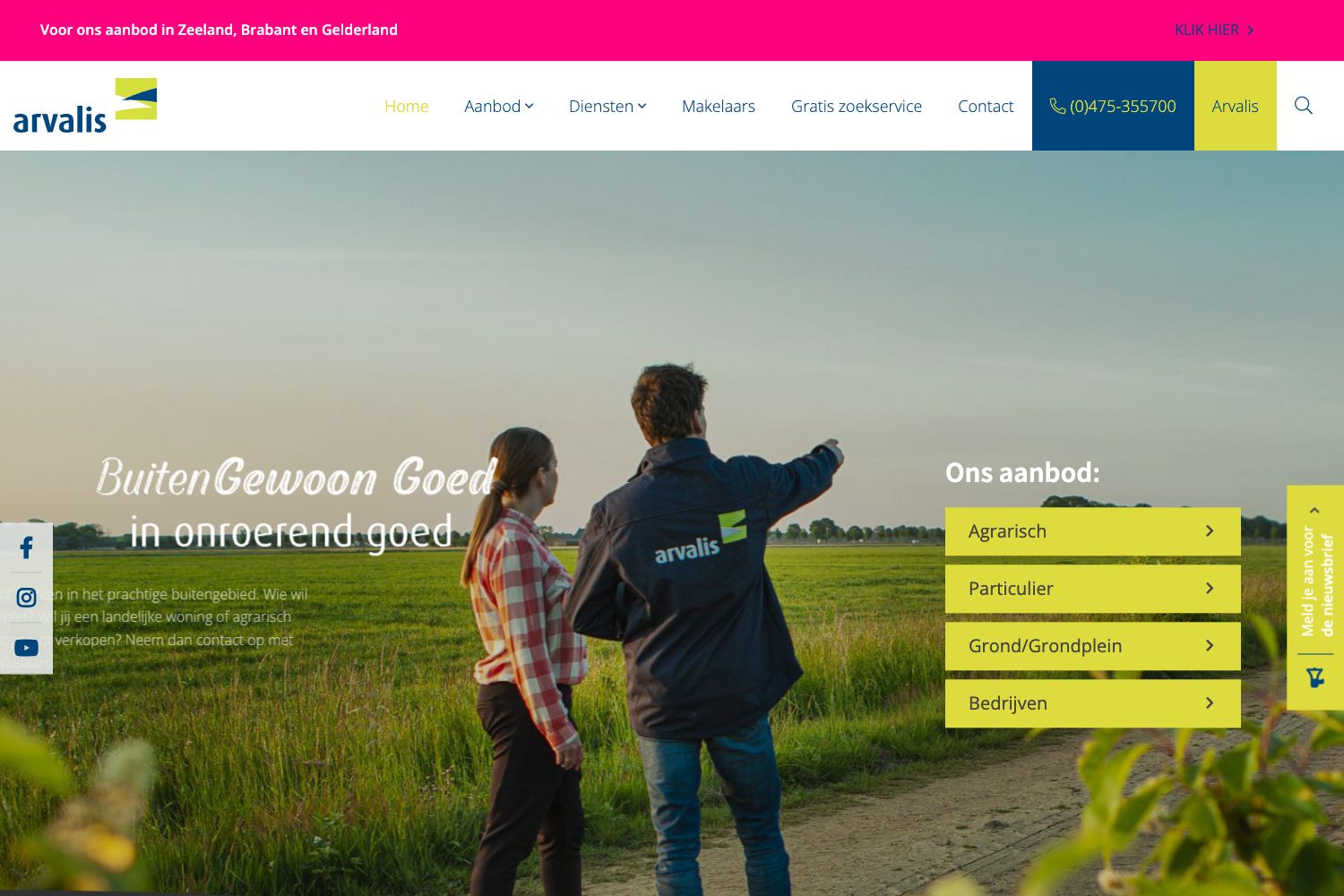 Website screenshot https://arvalismakelaars.nl