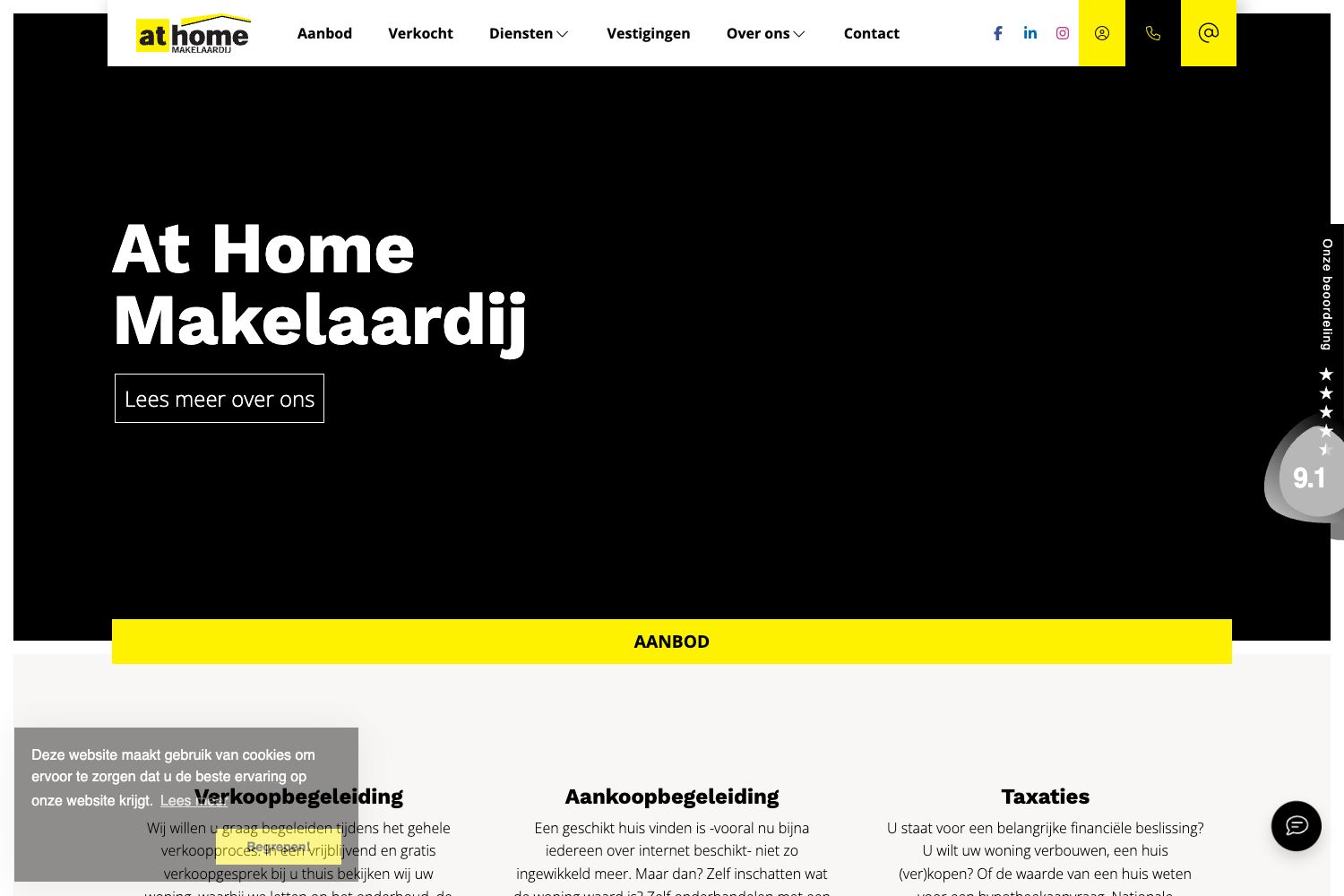 Website screenshot https://athome-makelaardij.nl