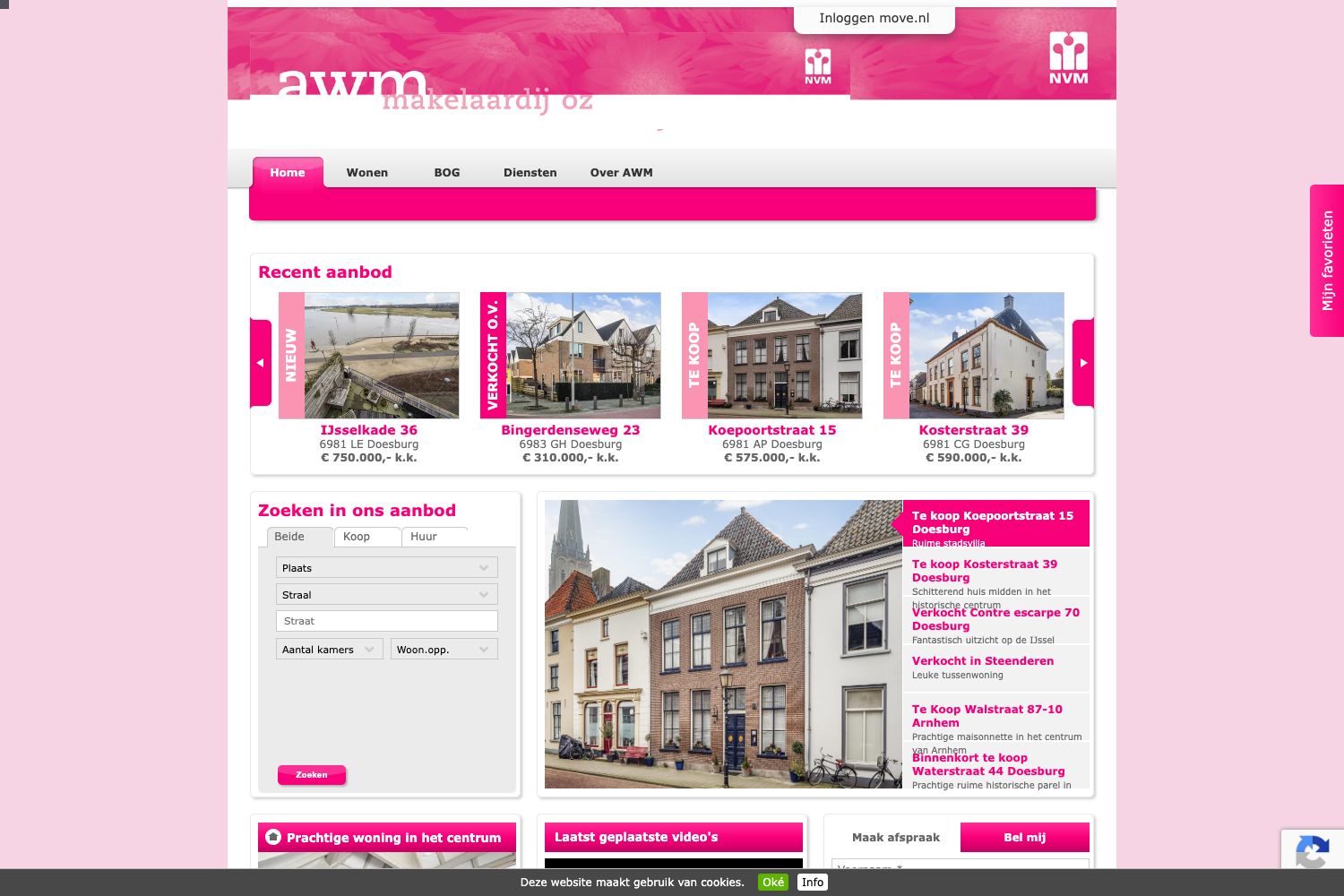 Website screenshot https://awmmakelaardij.nl