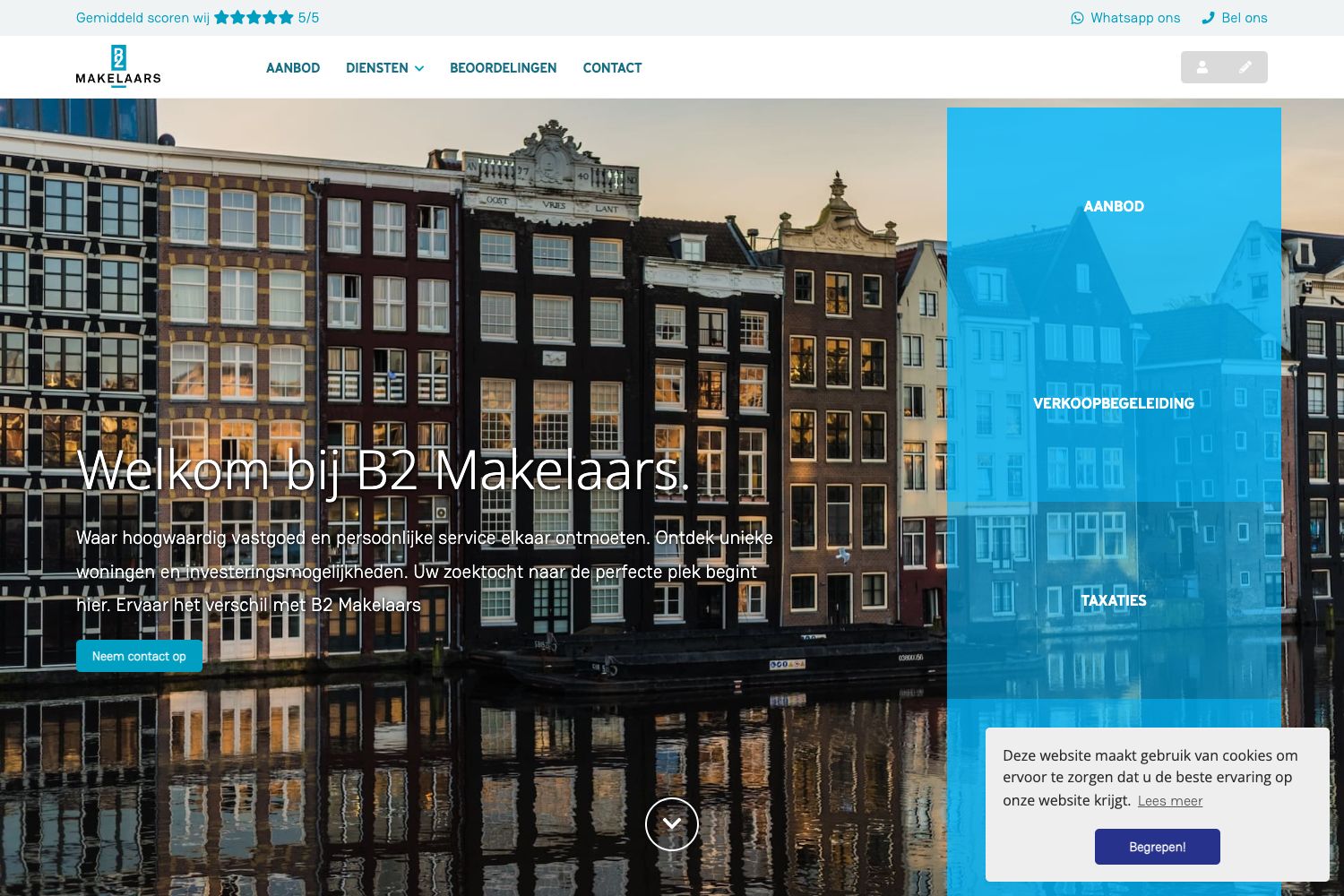 Website screenshot https://b2makelaars.nl