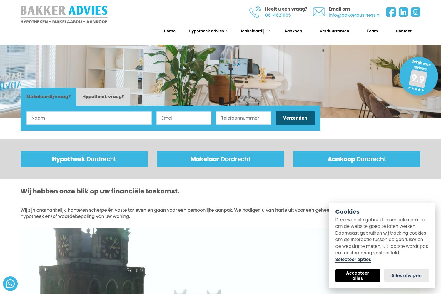 Website screenshot https://bakkerbusiness.nl