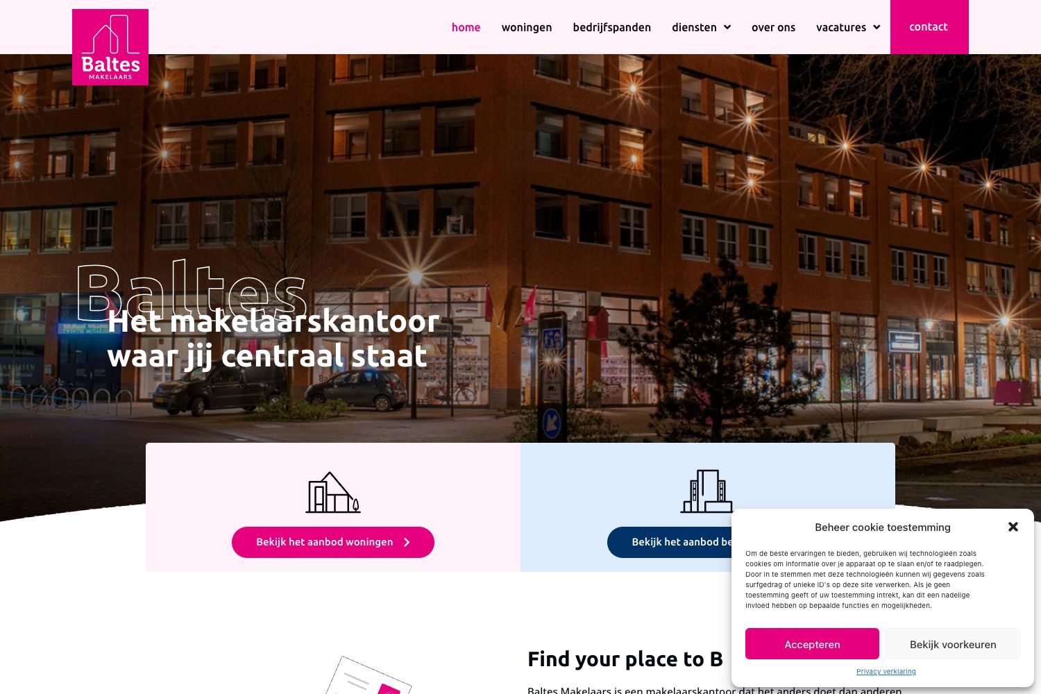 Website screenshot https://baltesmakelaars.nl