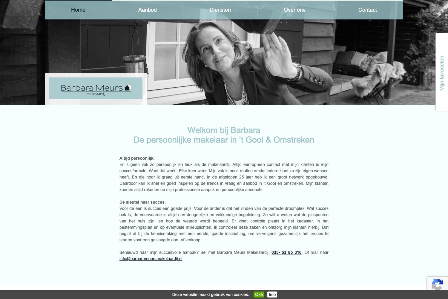 Website screenshot https://barbarameursmakelaardij.nl