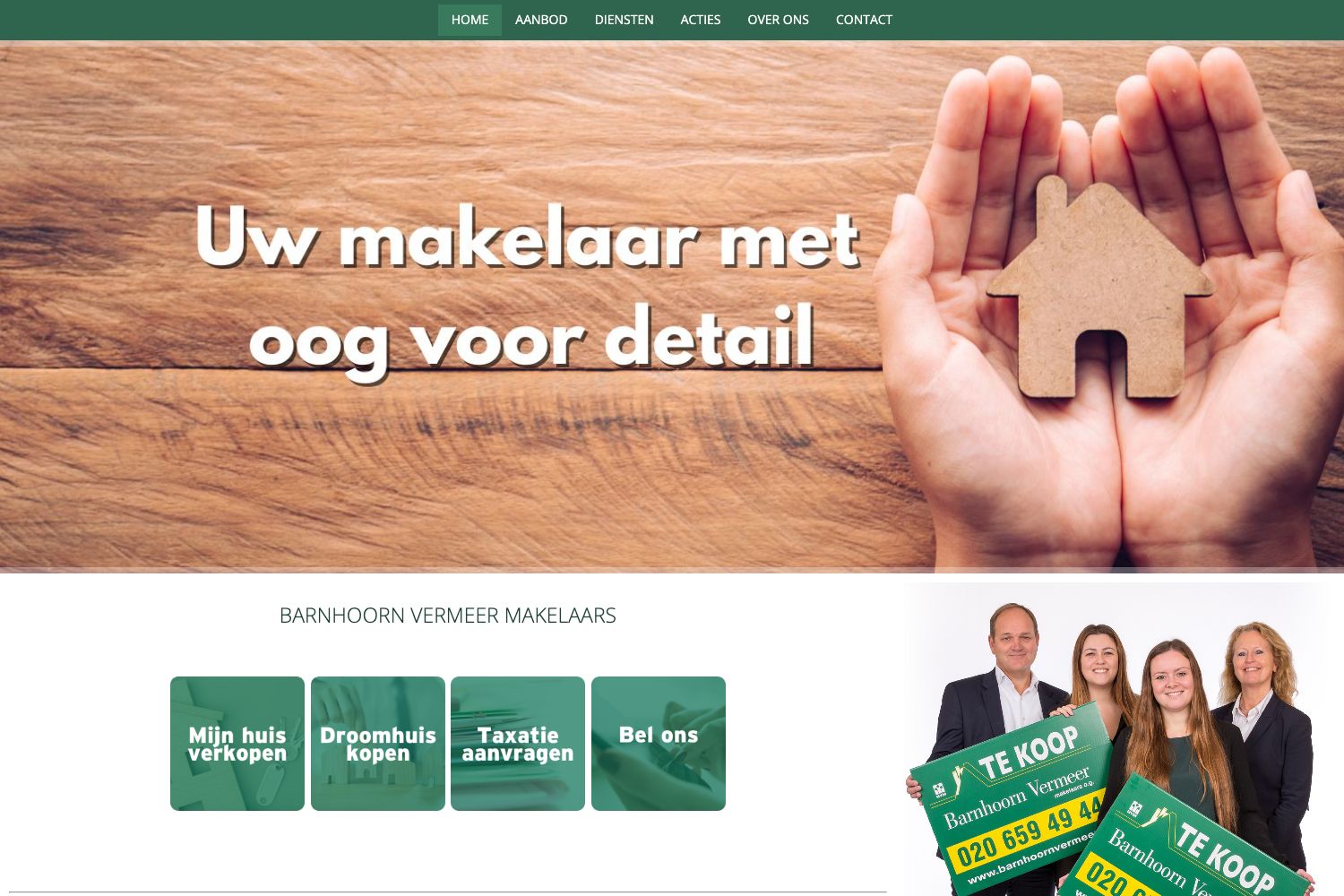Website screenshot https://barnhoornvermeer.nl