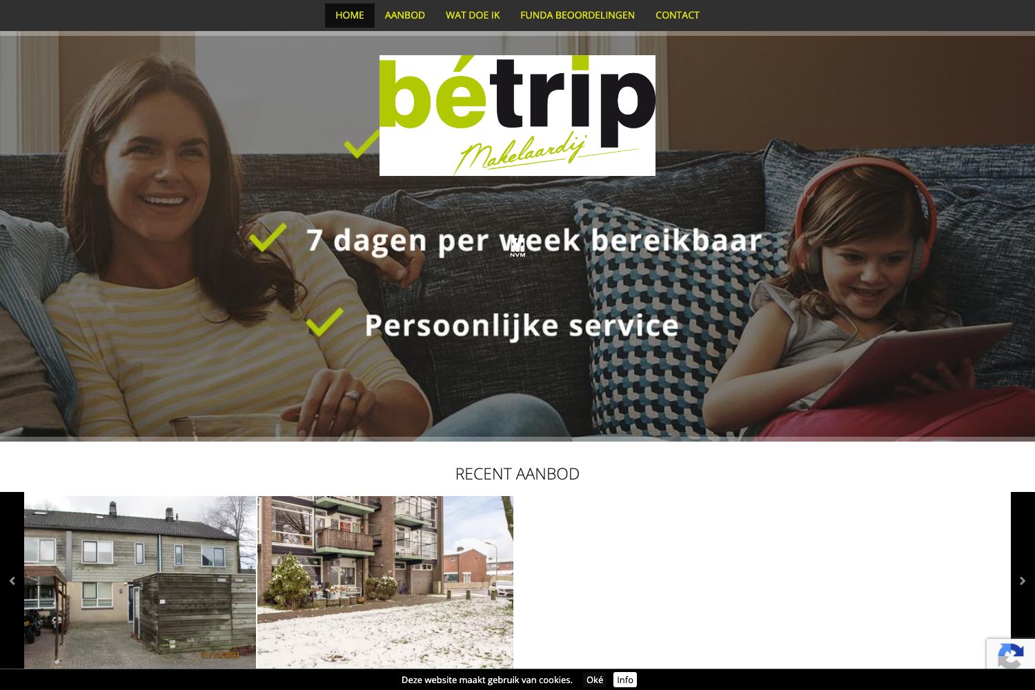 Website screenshot https://trip-wonen.nl