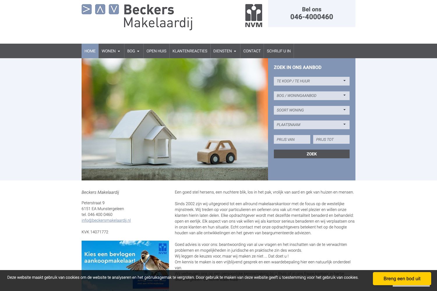 Website screenshot https://beckersmakelaardij.nl