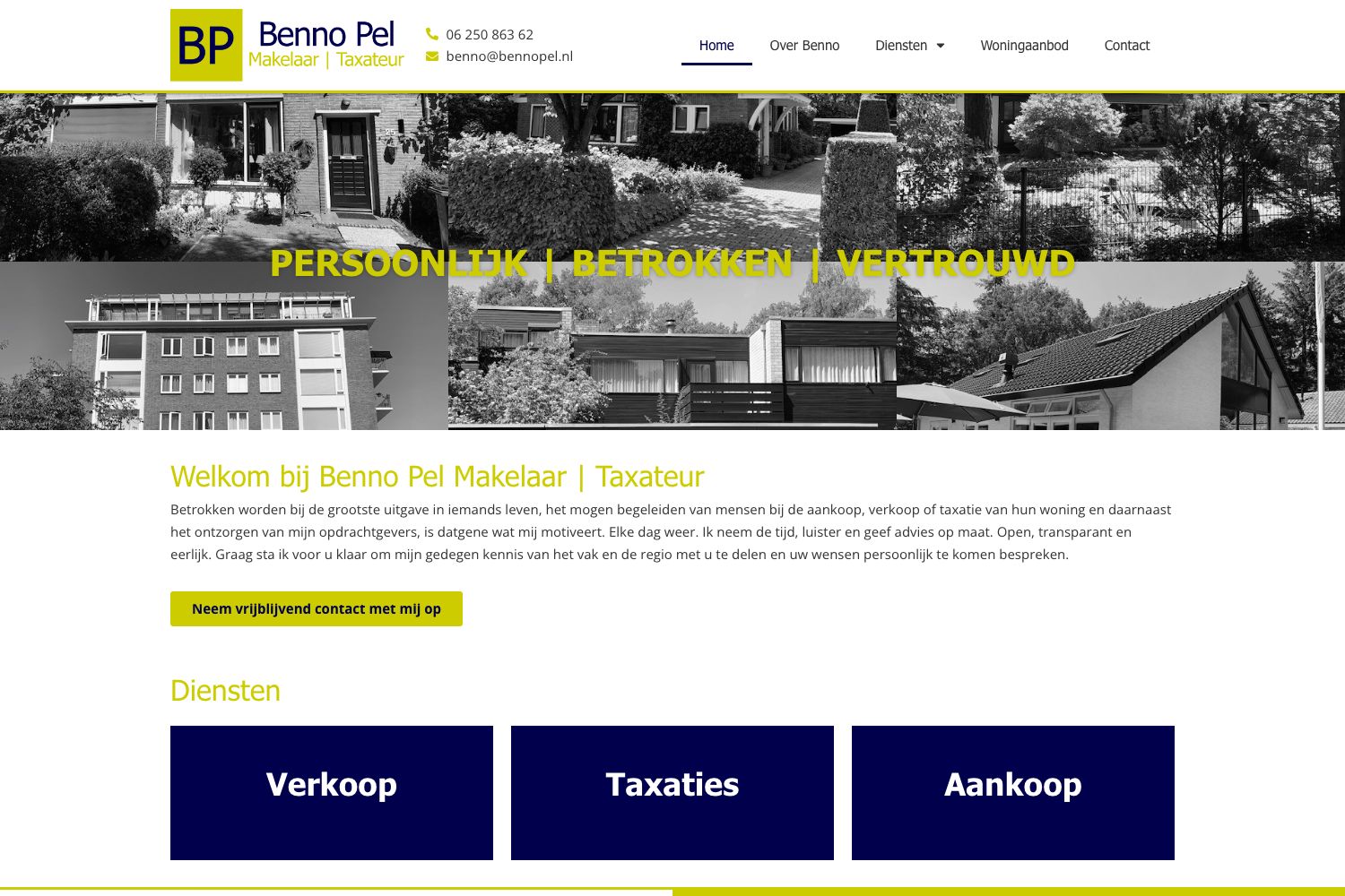 Website screenshot https://bennopel.nl
