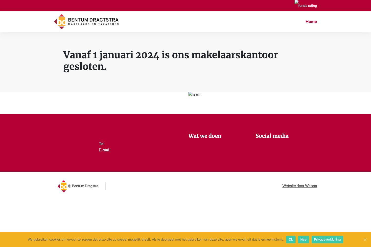 Website screenshot https://bentumdragtstra.nl