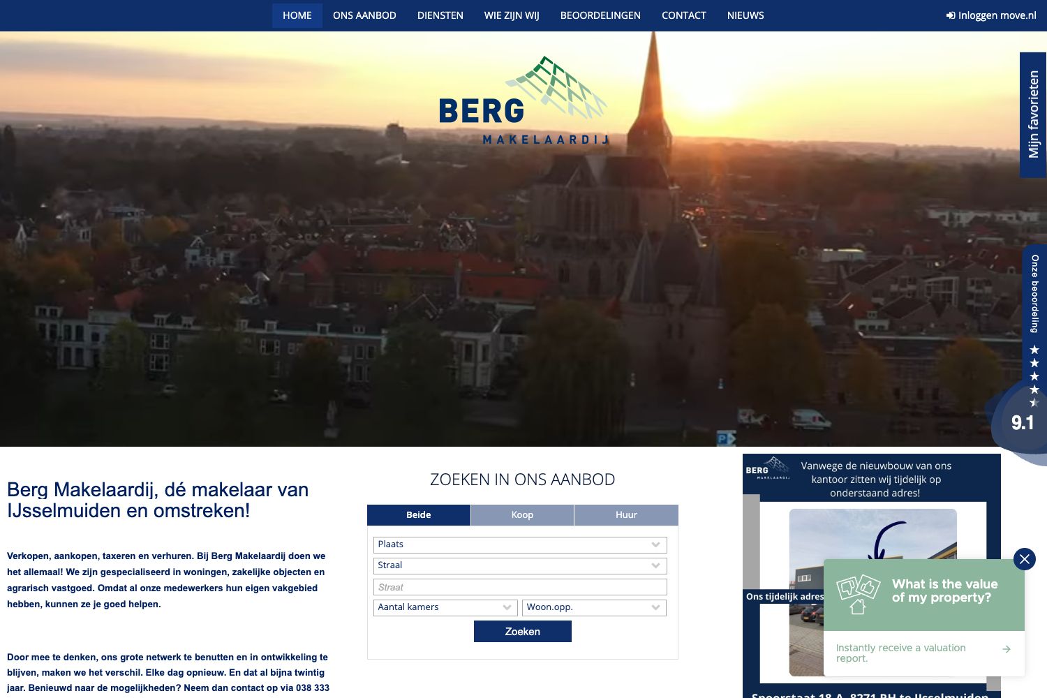 Website screenshot https://bergmakelaardij.nl