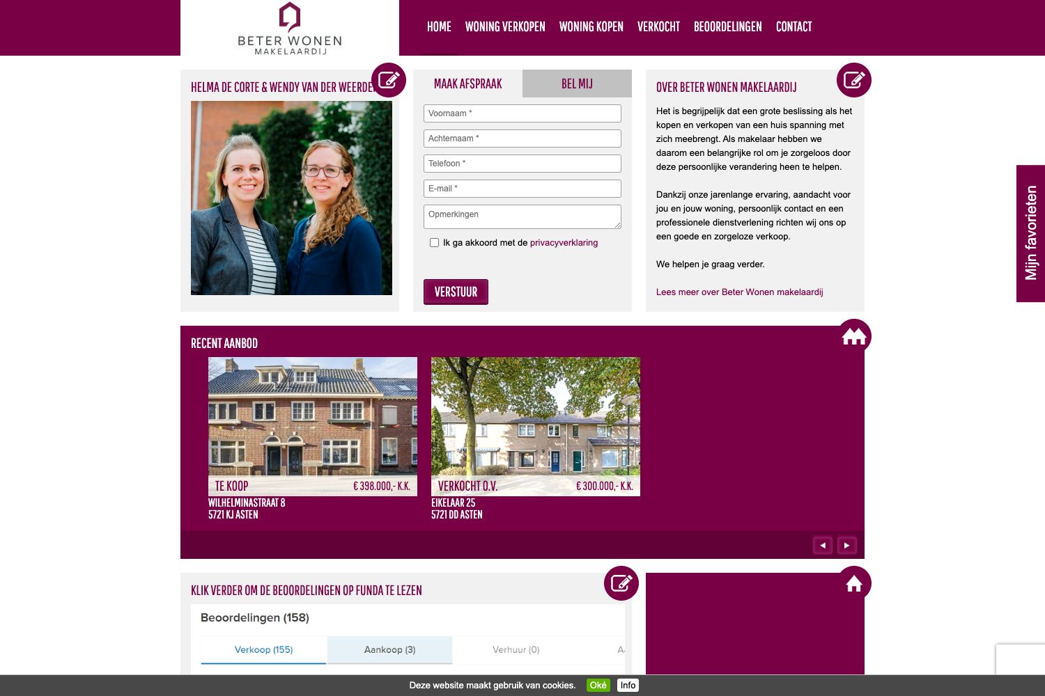 Website screenshot https://beterwonenmakelaardij.nl