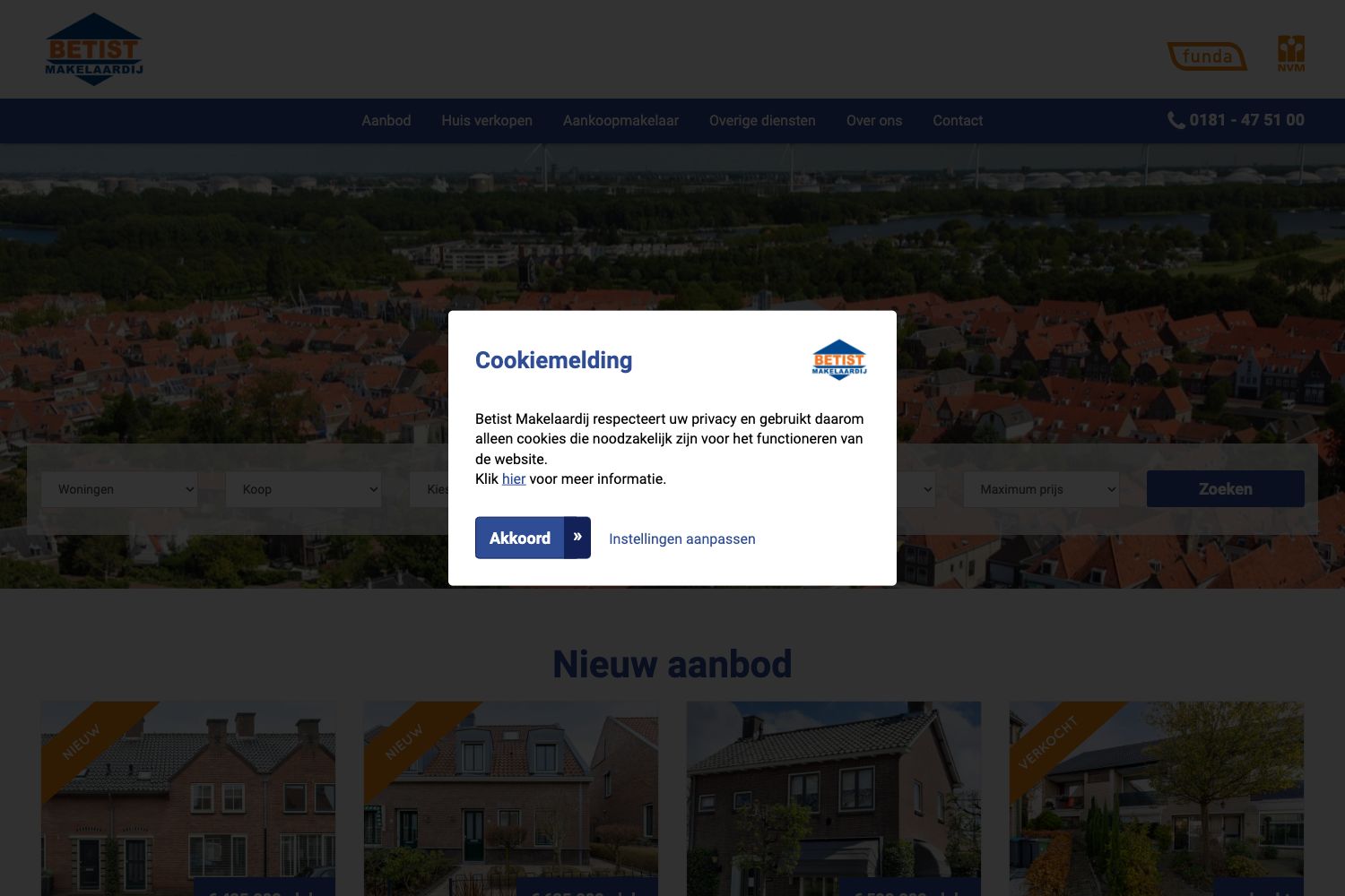 Website screenshot https://betistmakelaardij.nl