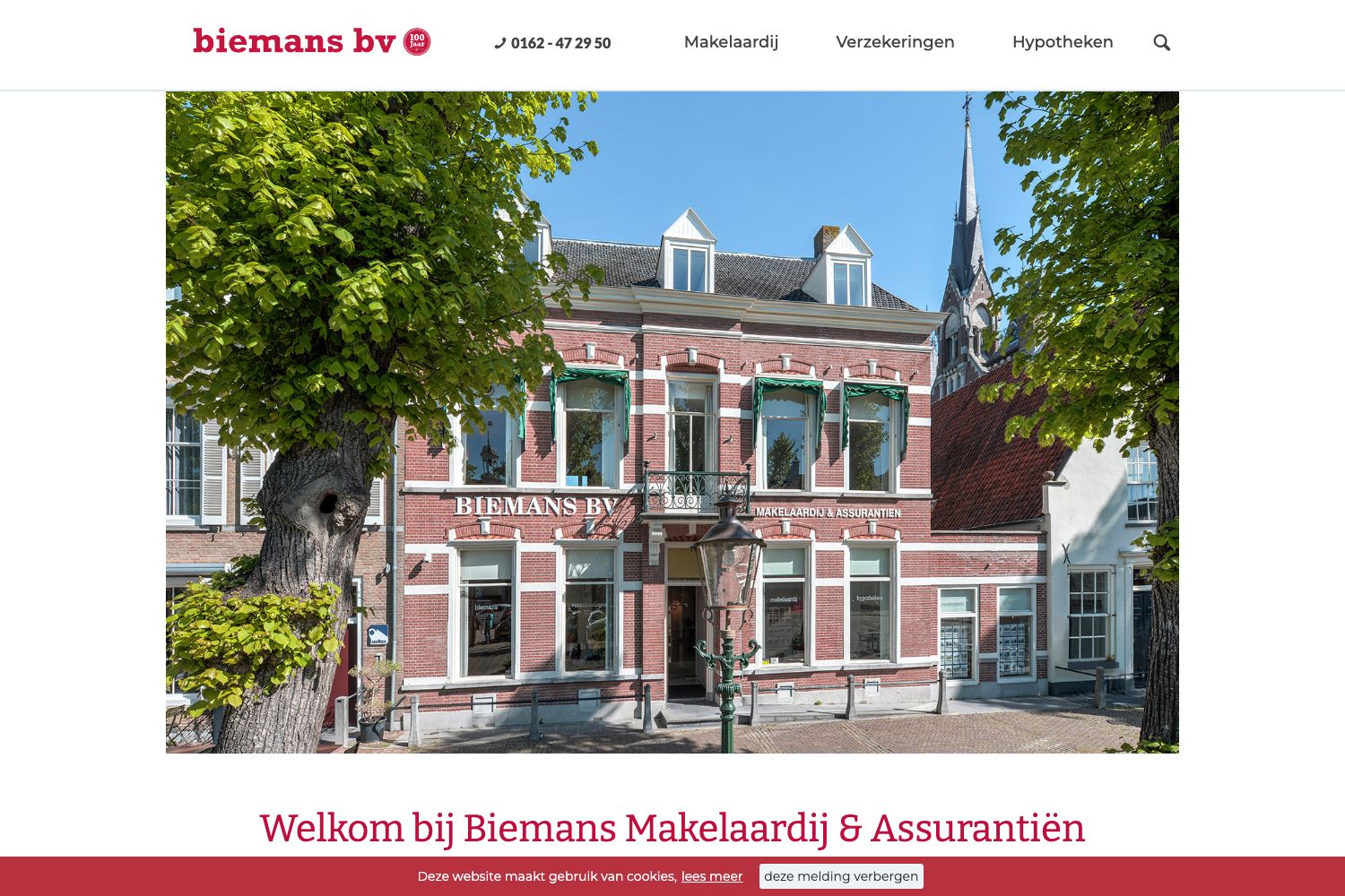 Website screenshot https://biemansmakelaardij.nl