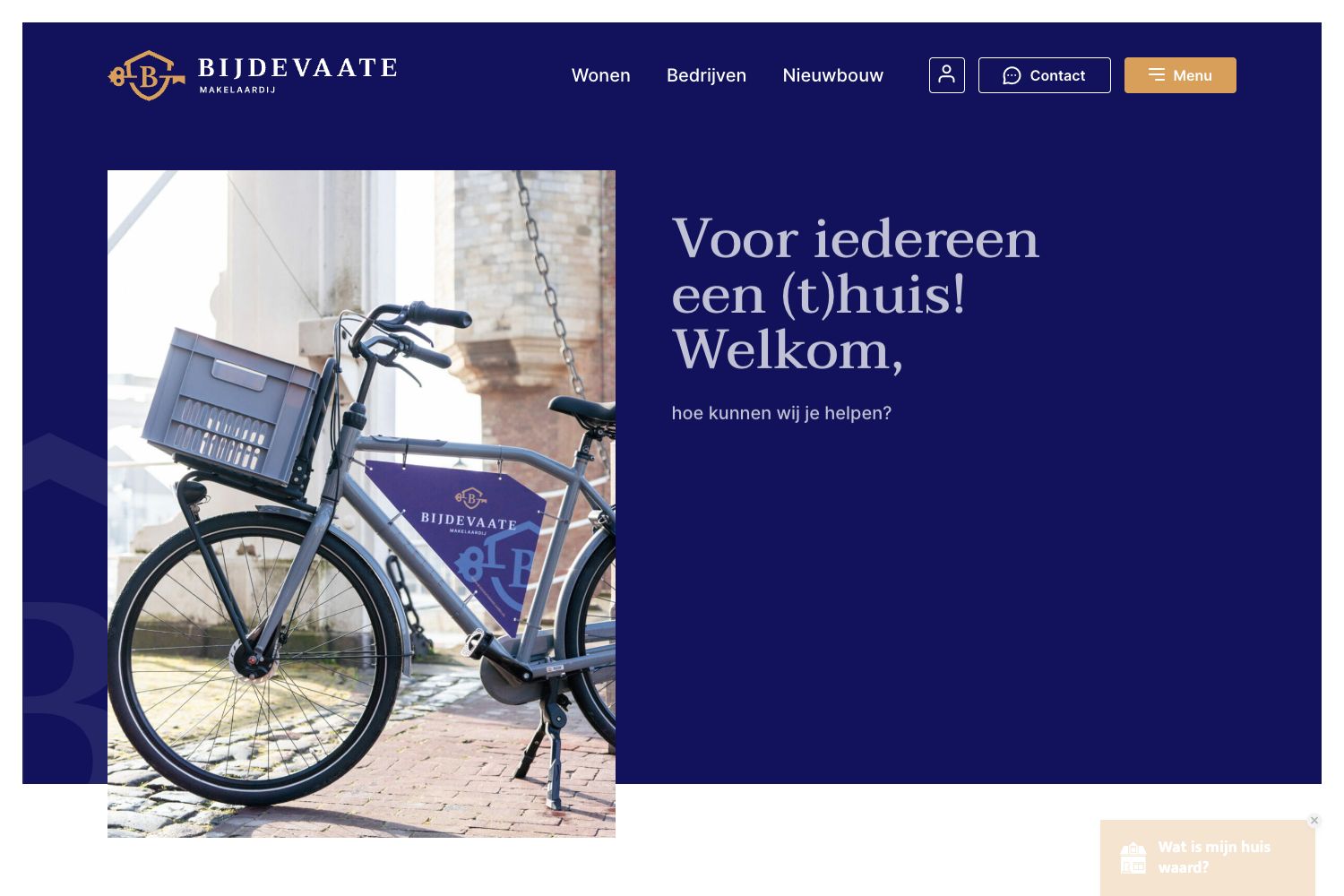 Website screenshot https://bijdevaatemakelaardij.nl