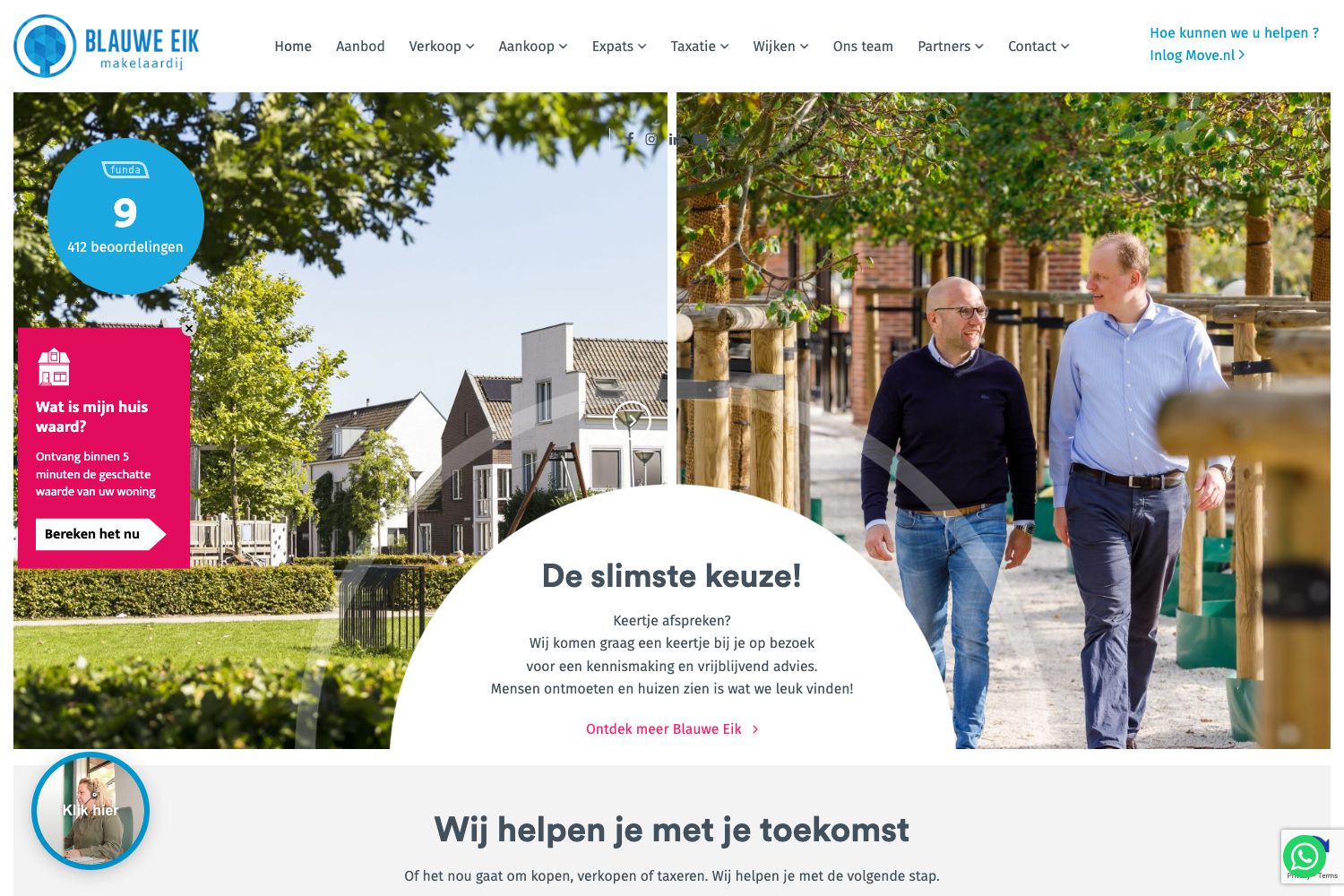 Website screenshot https://blauweeik.nl