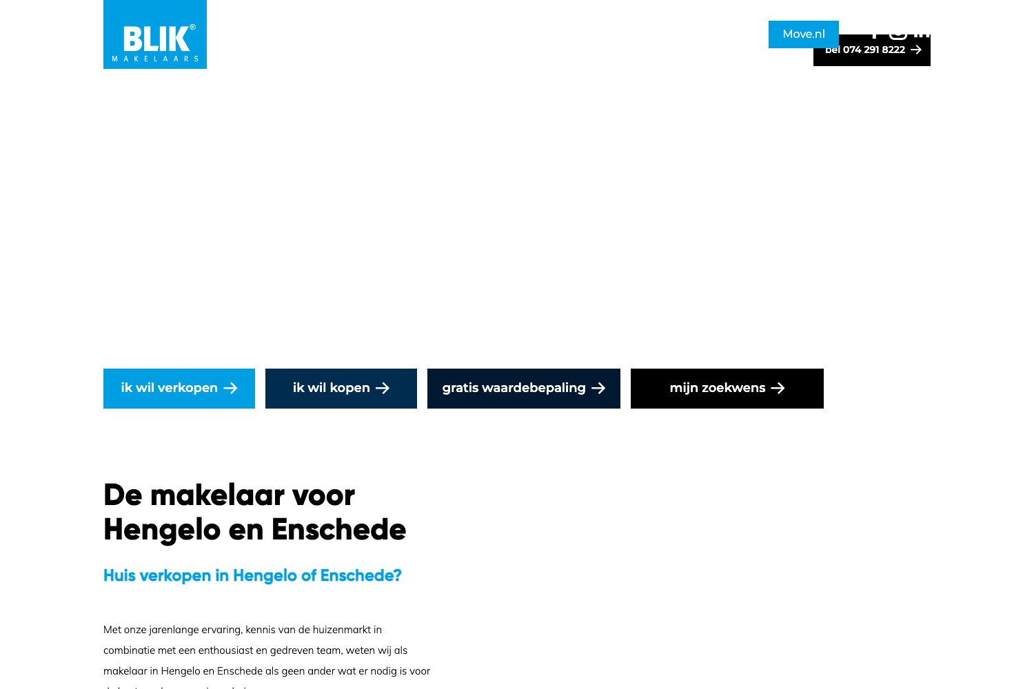 Website screenshot https://blikmakelaars.nl