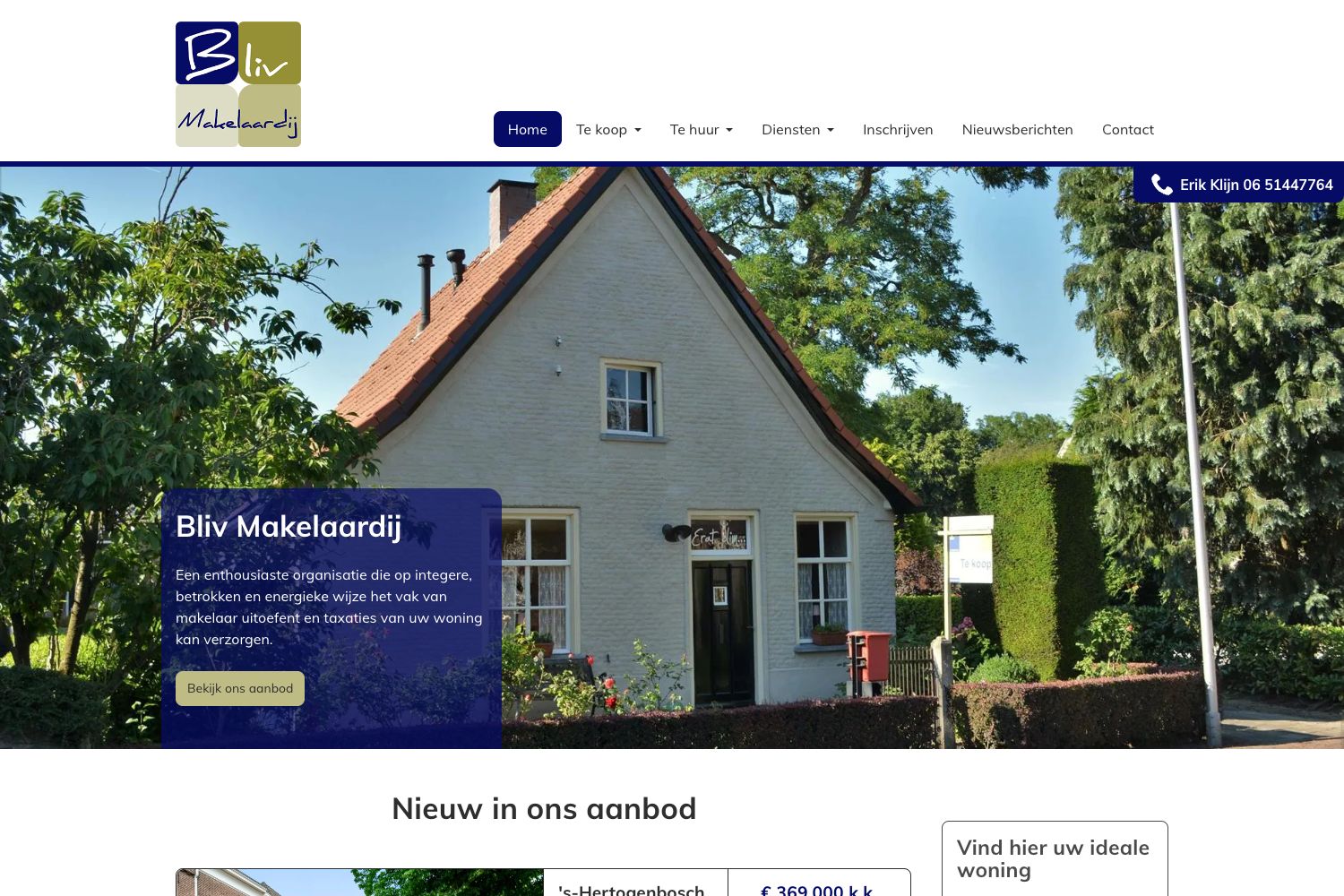 Website screenshot https://bliv.nl