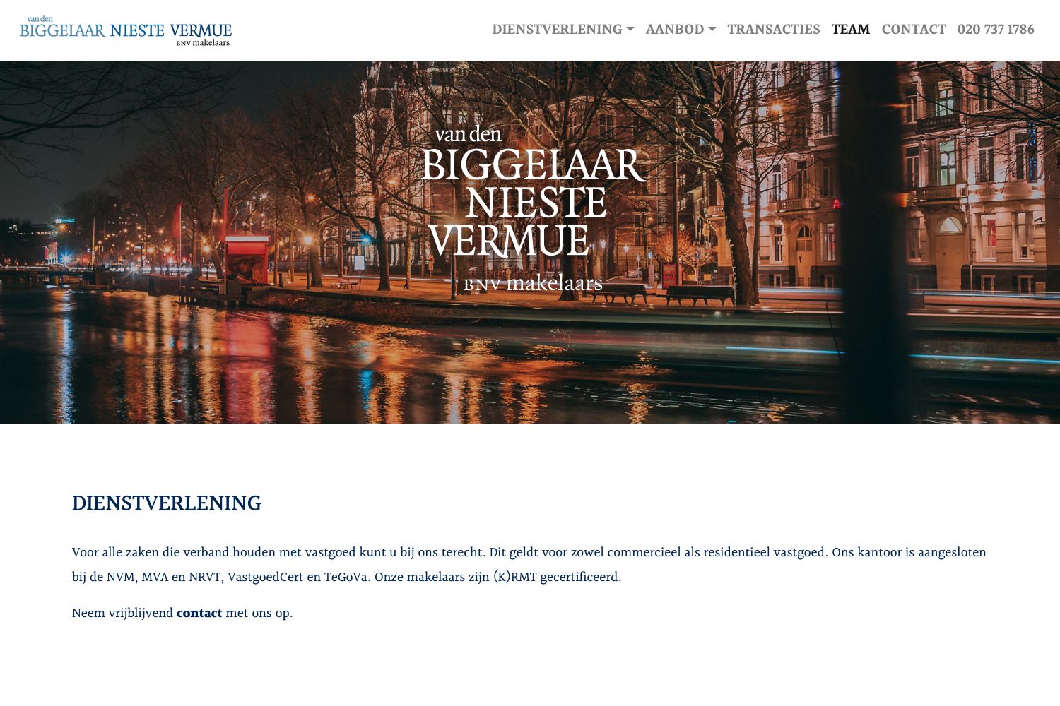 Website screenshot https://bnvmakelaars.nl