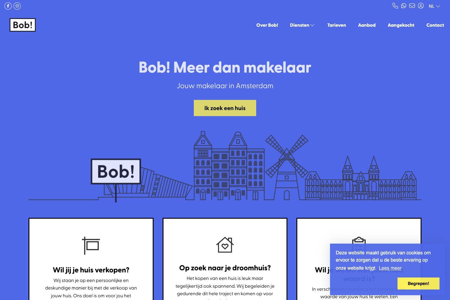 Website screenshot https://bob-makelaardij.nl