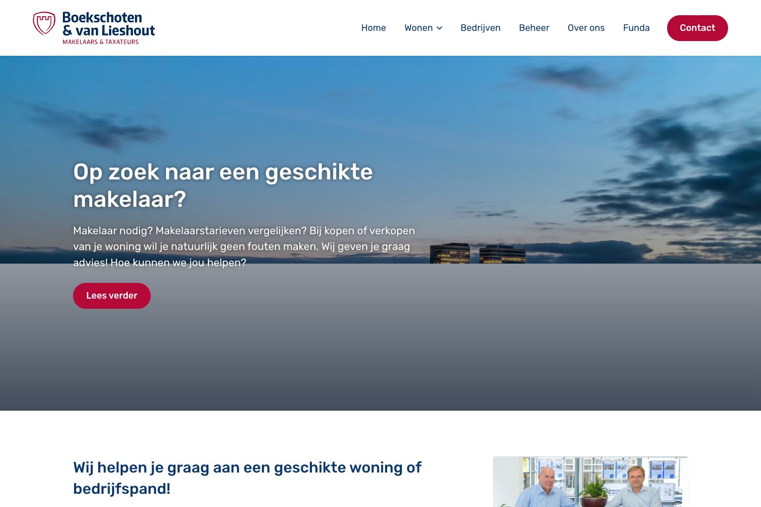 Website screenshot https://bnvlmakelaars.nl