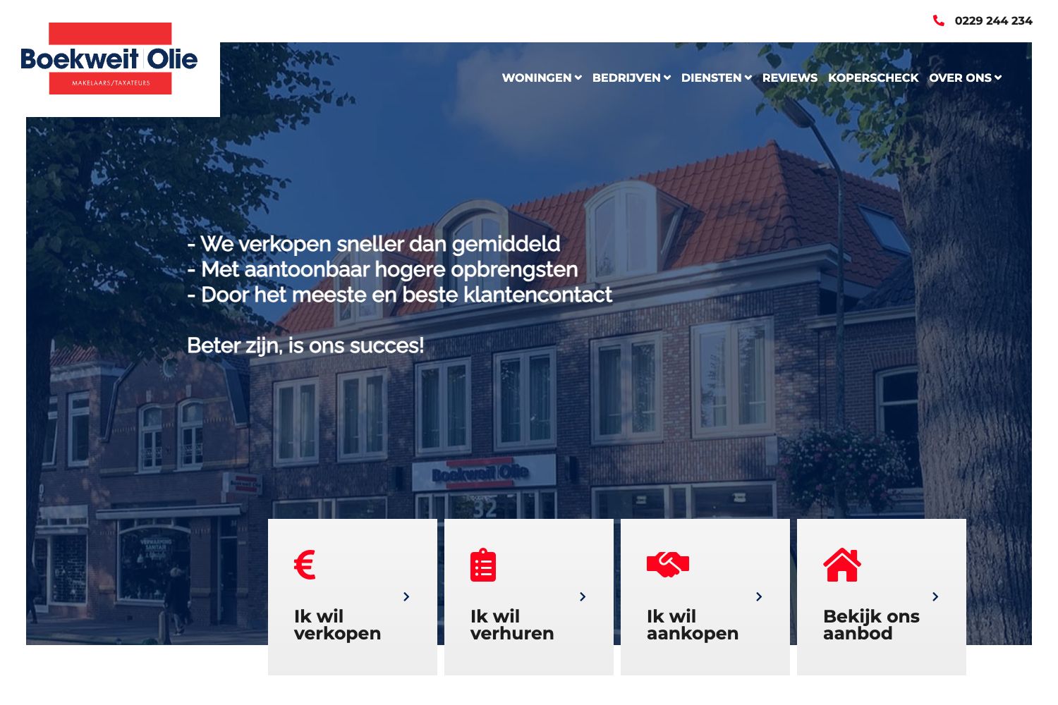 Website screenshot https://boekweitolie.nl