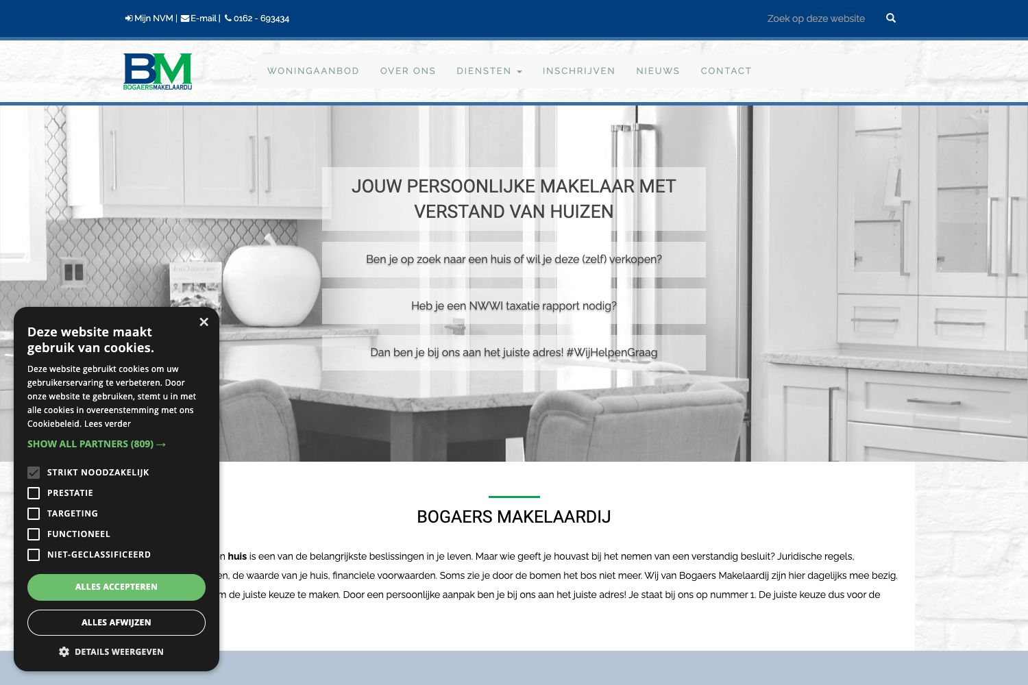 Website screenshot https://bogaersmakelaardij.nl