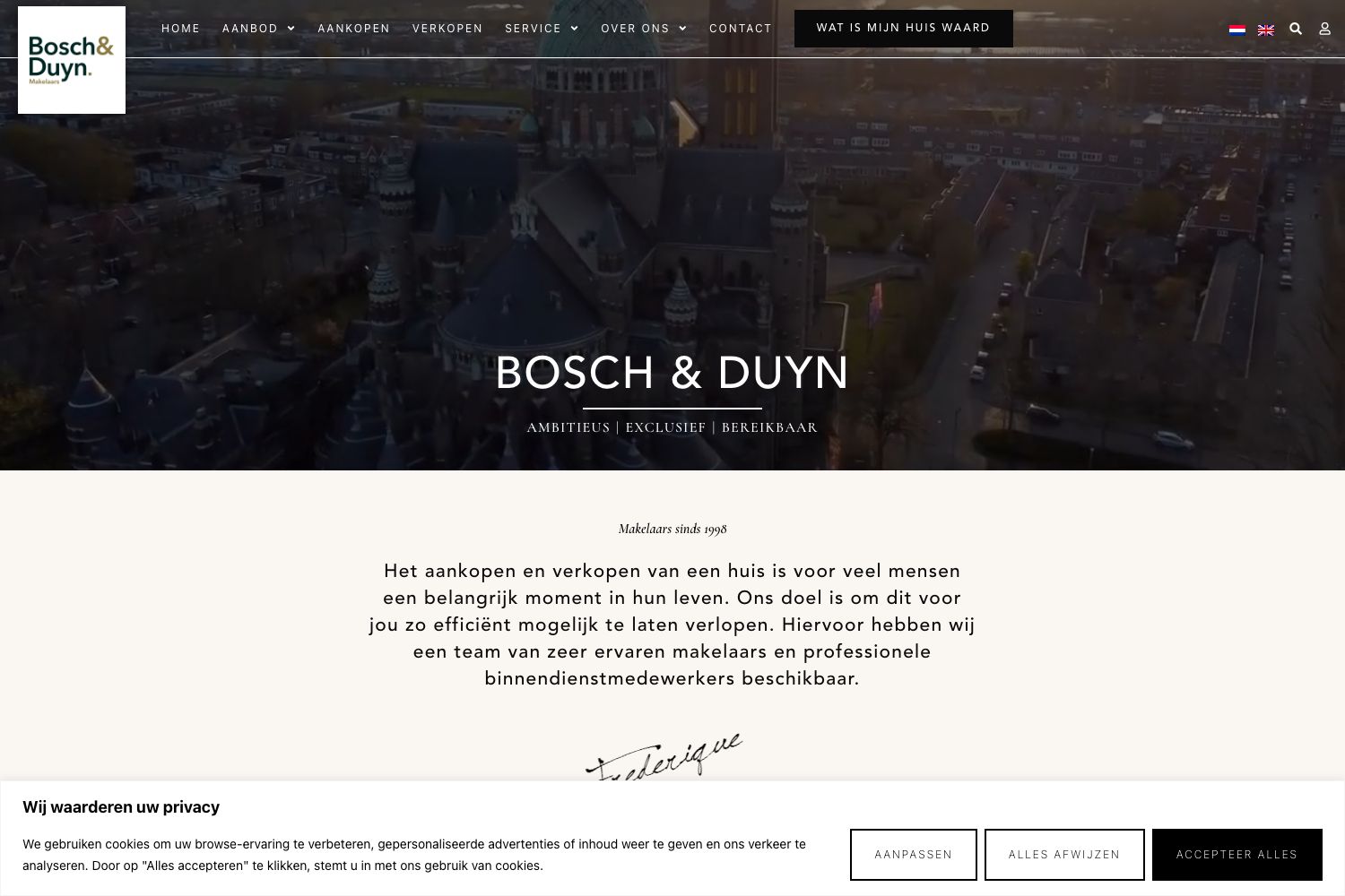 Website screenshot https://boschenduyn.nl