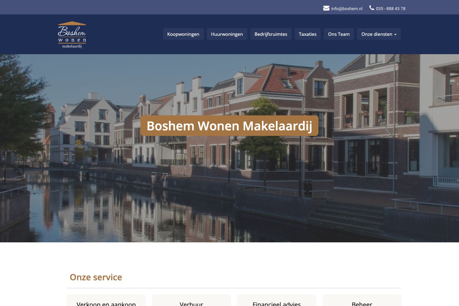 Website screenshot https://boshem.nl