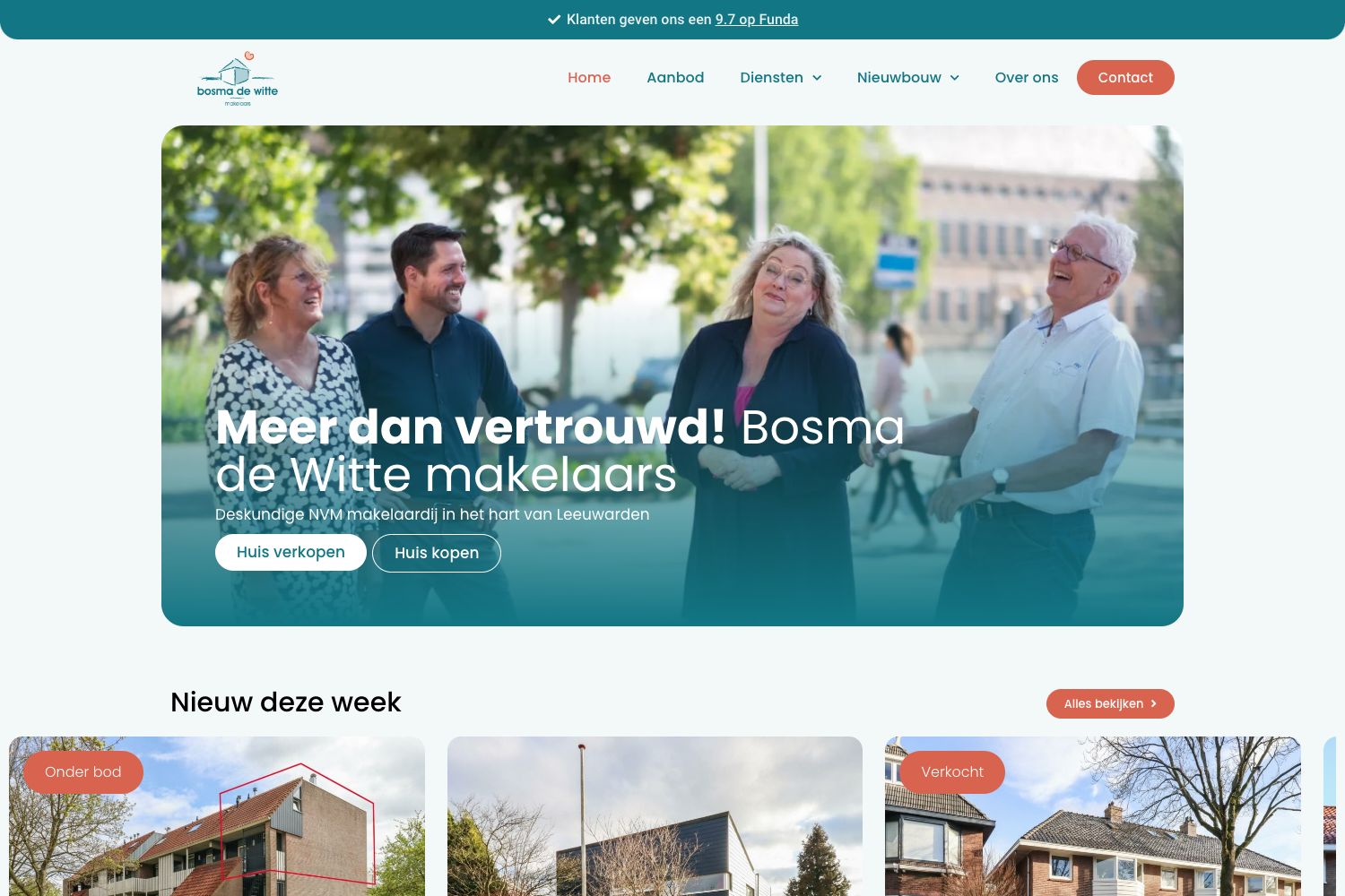 Website screenshot https://bosmadewitte.nl