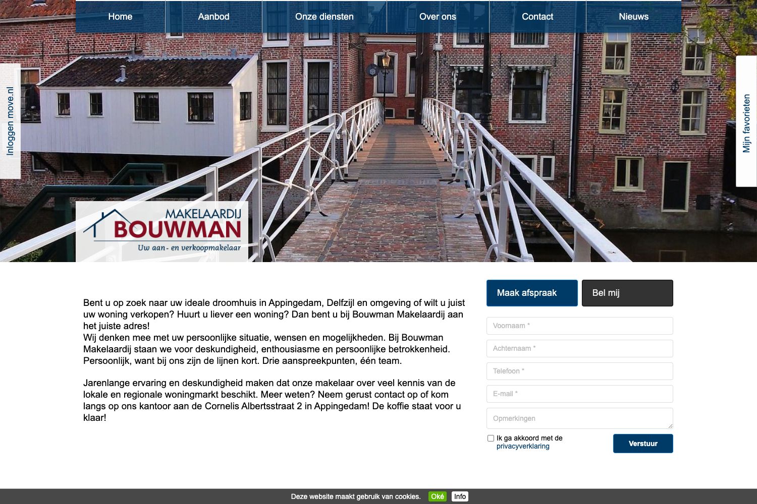 Website screenshot https://makelaardijbouwman.nl