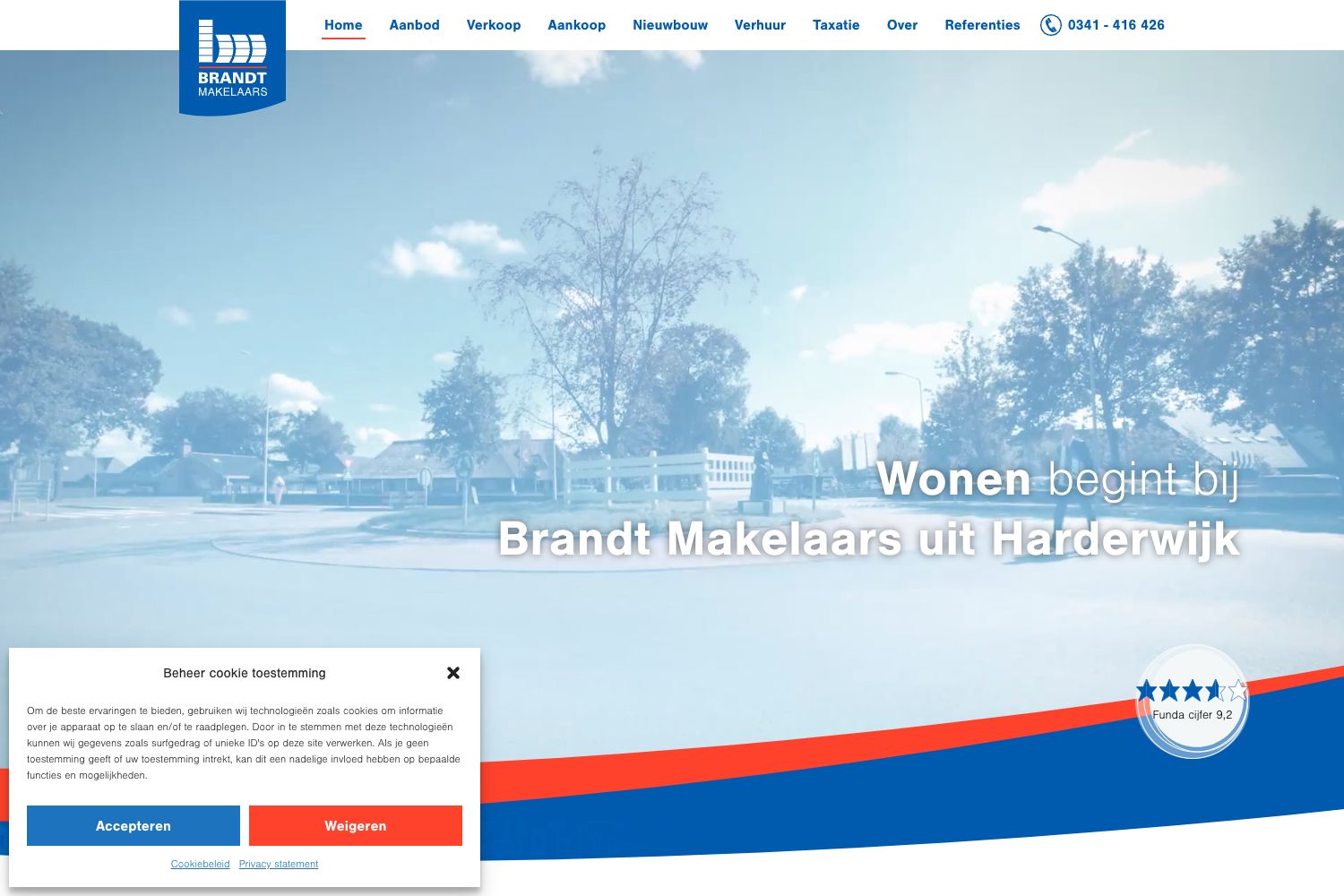 Website screenshot https://brandtmakelaars.nl