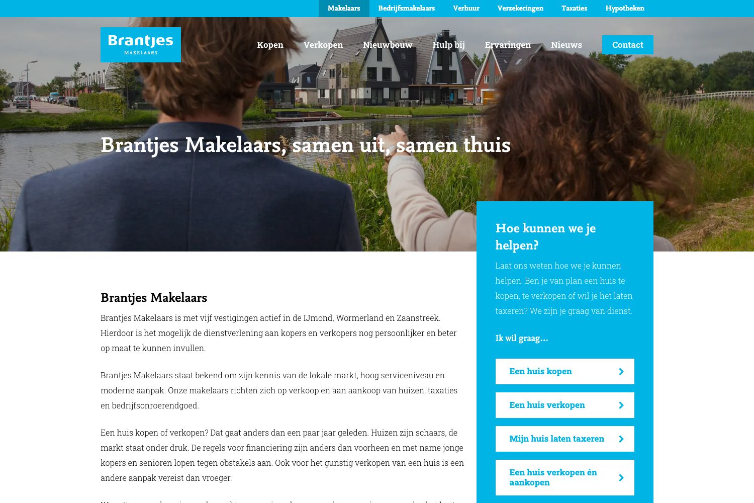 Website screenshot https://brantjesmakelaars.nl