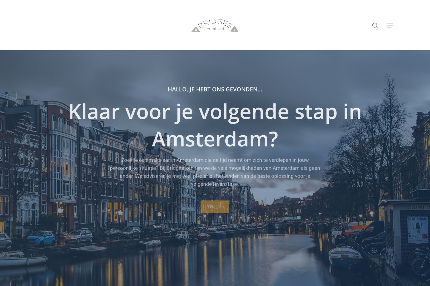 Website screenshot https://bridgesmakelaars.nl