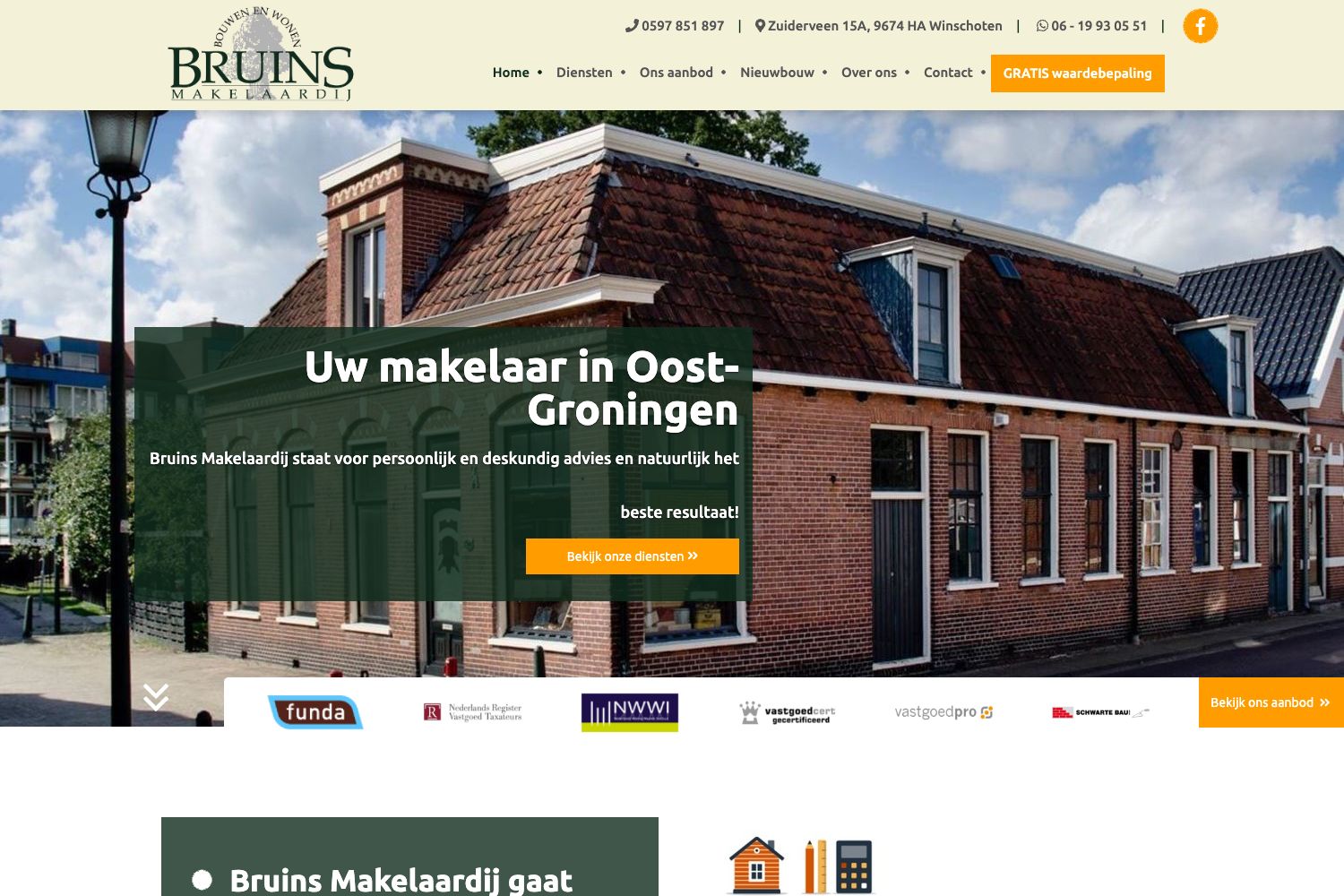 Website screenshot https://bruinsmakelaardij.nl