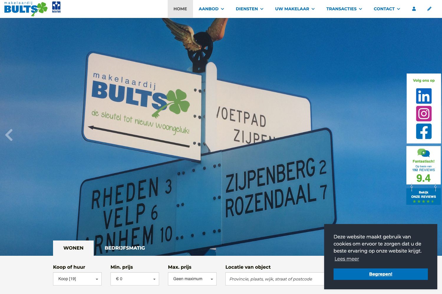 Website screenshot https://bultsmakelaardij.nl