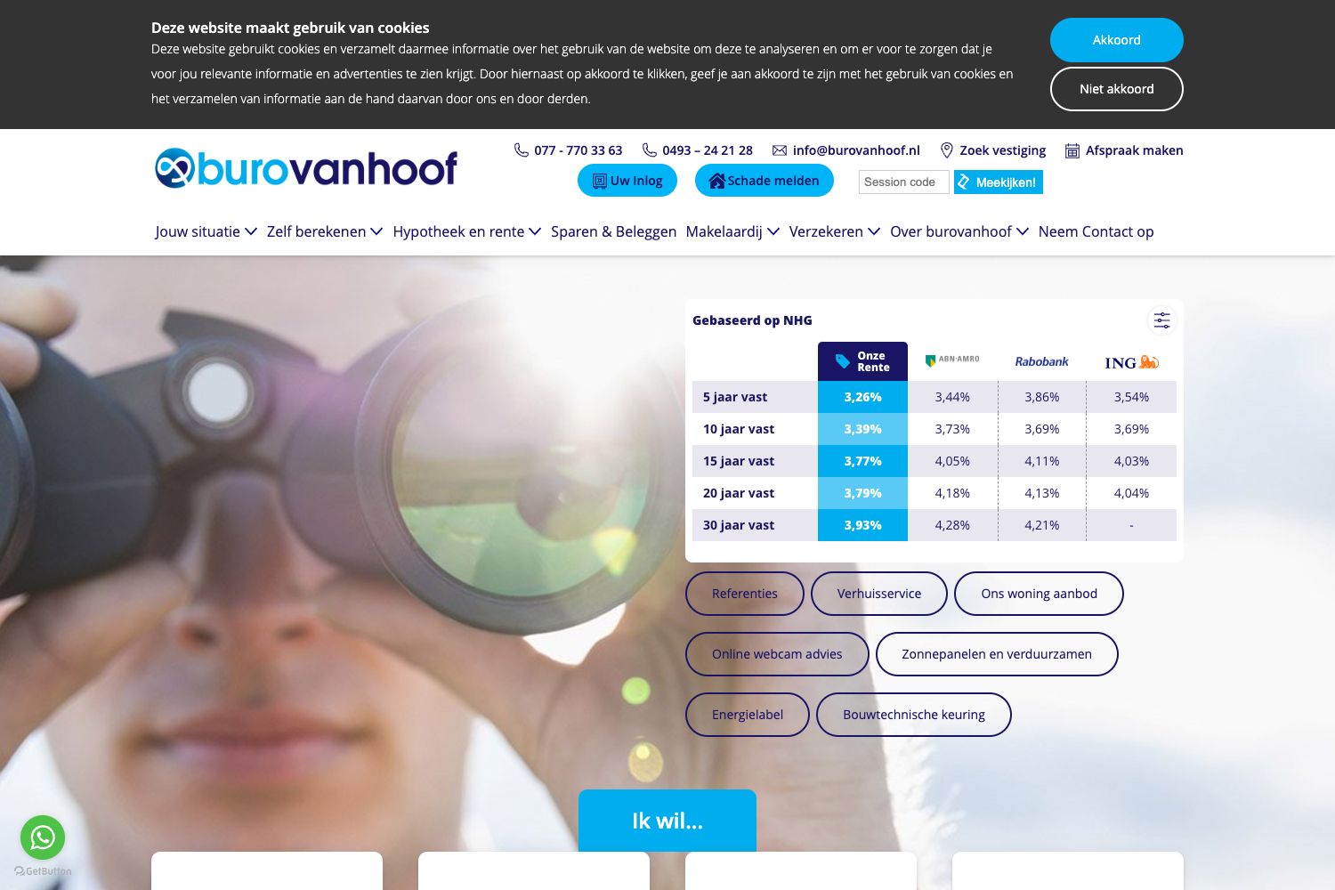 Website screenshot https://burovanhoof.nl