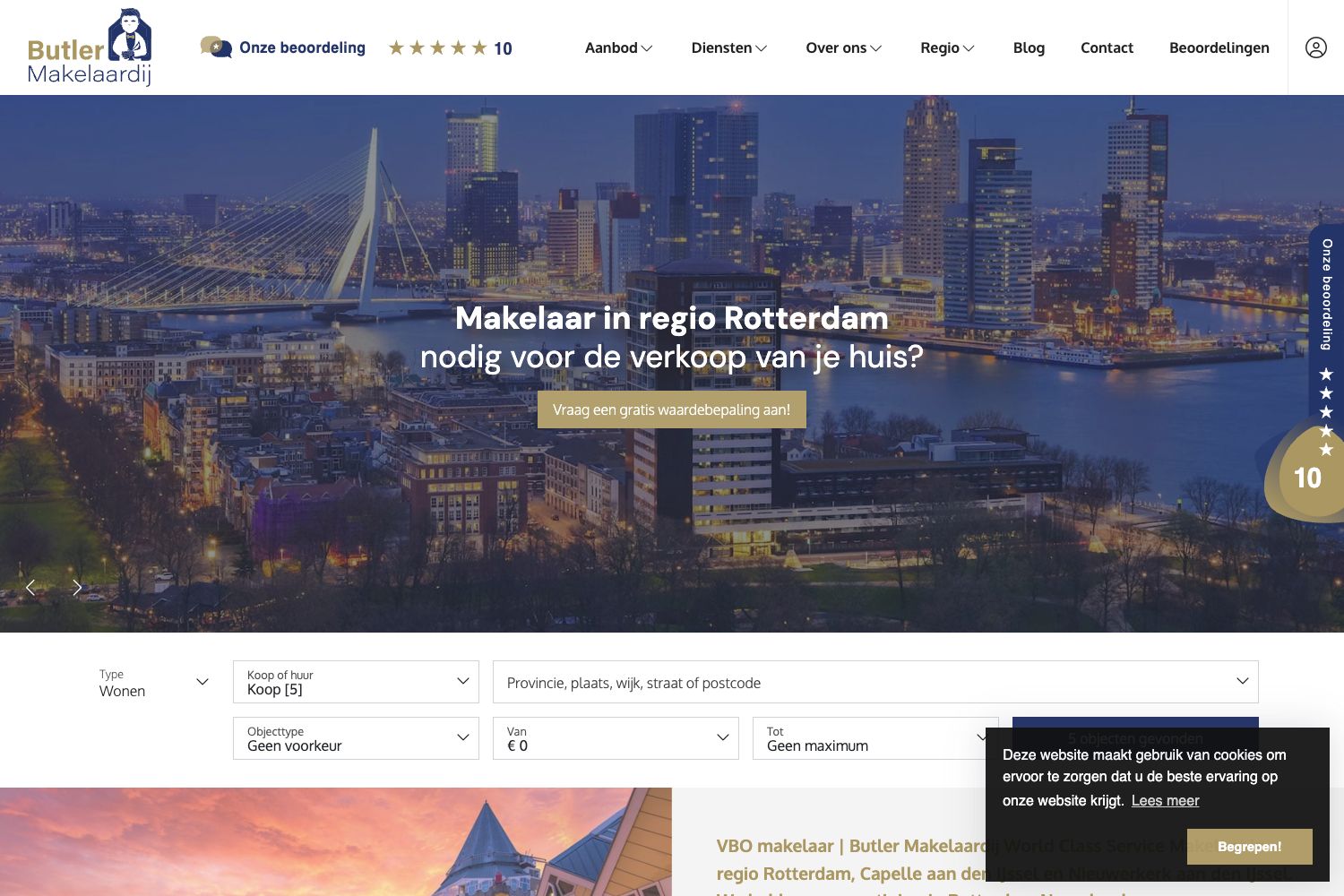 Website screenshot https://butlermakelaardij.nl