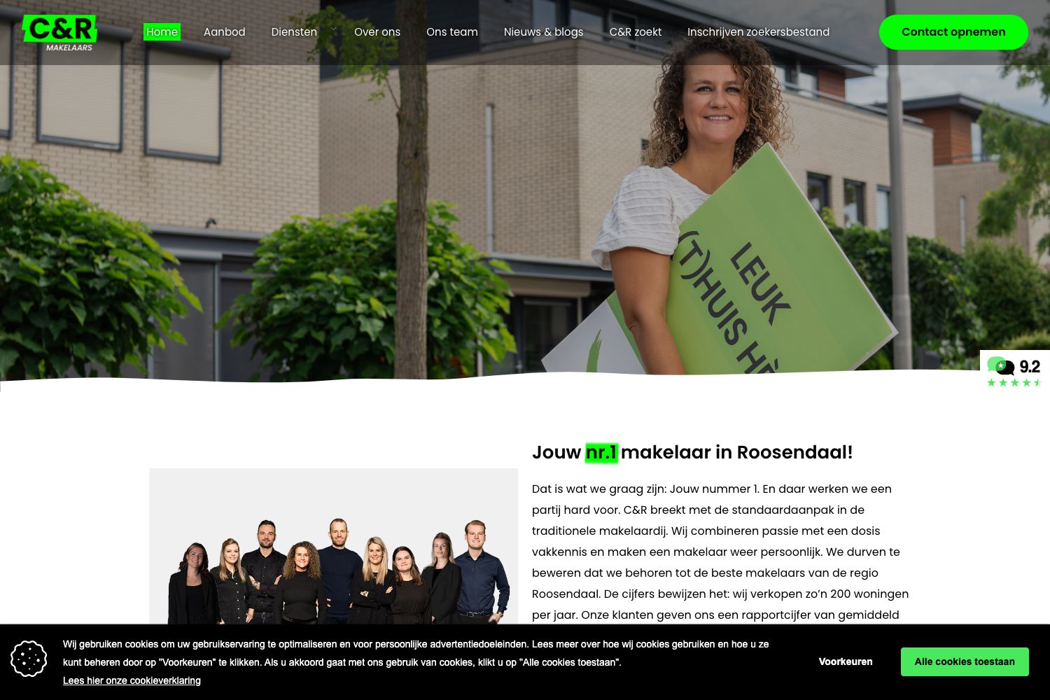 Website screenshot https://crmakelaars.nl
