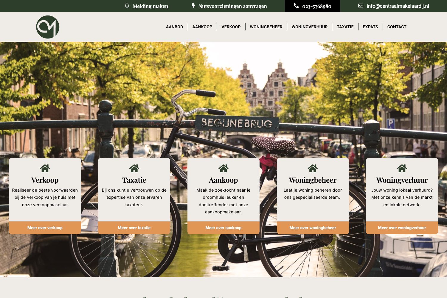 Website screenshot https://centraalmakelaardij.nl