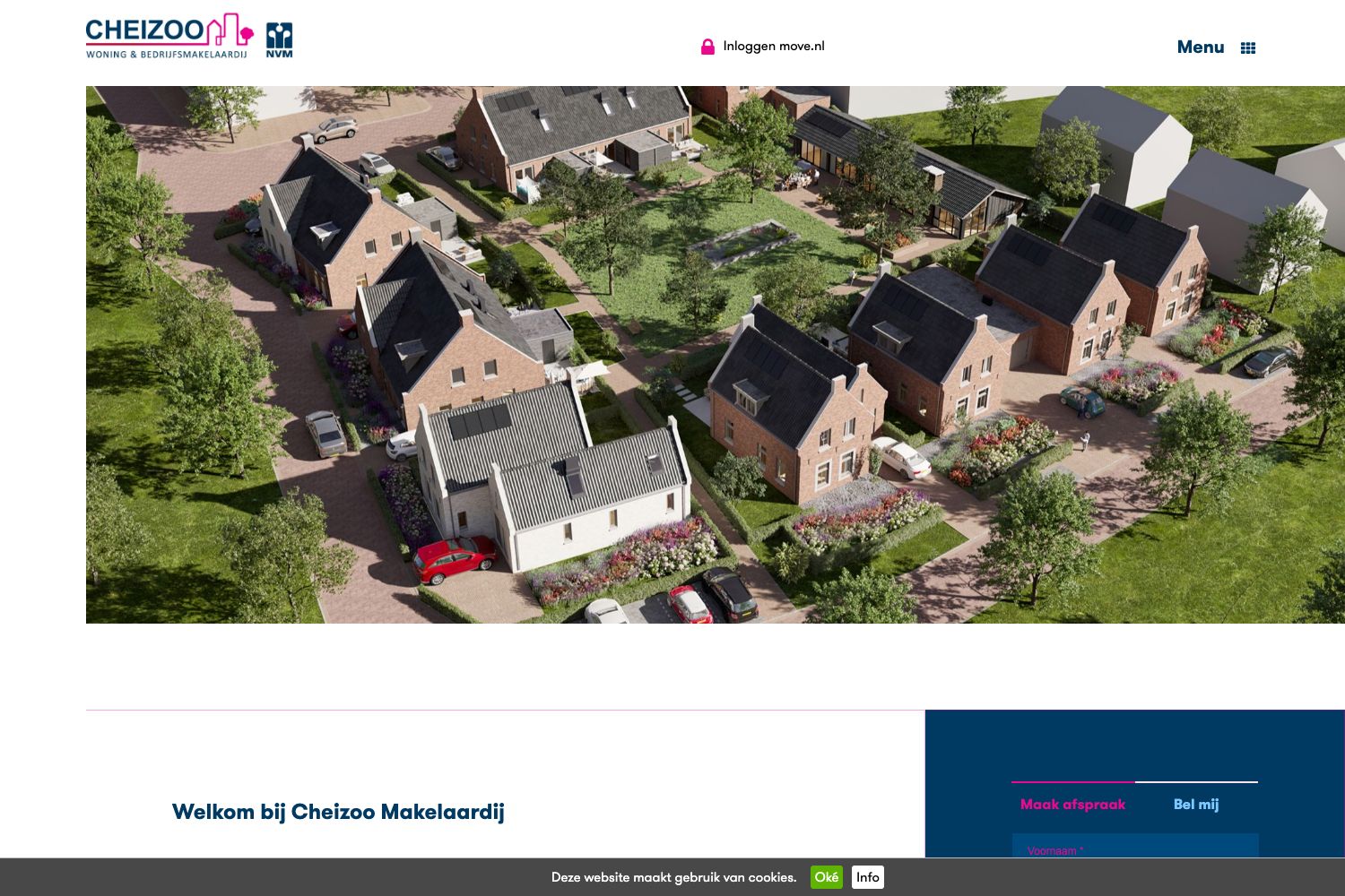 Website screenshot https://cheizoomakelaardij.nl