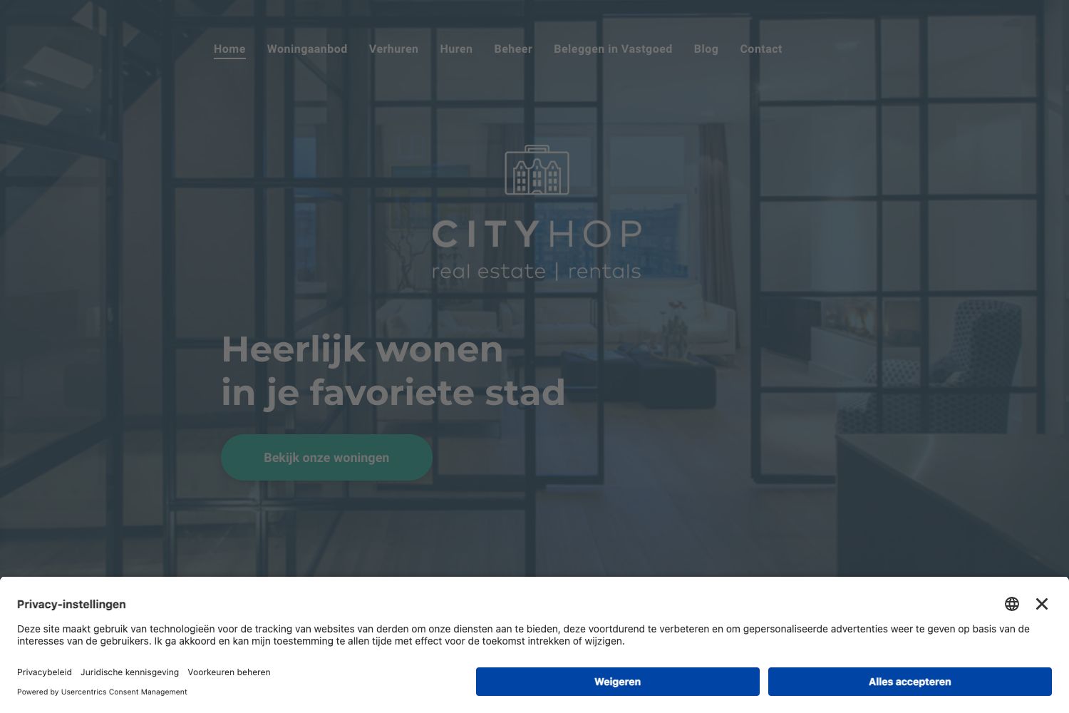 Website screenshot https://cityhop.nl