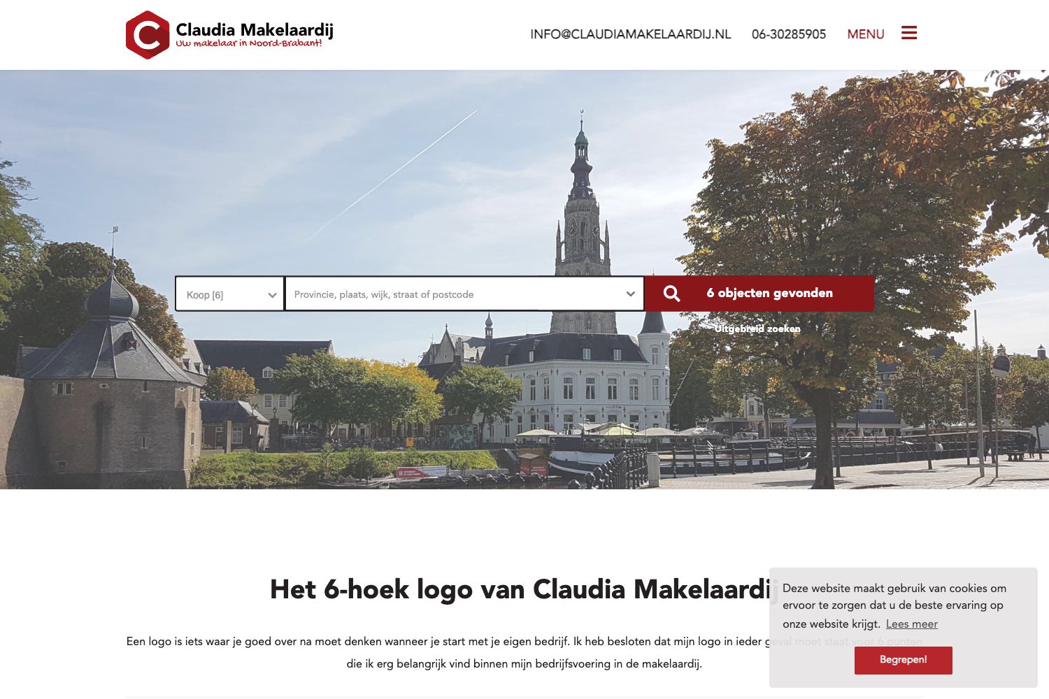 Website screenshot https://claudiamakelaardij.nl