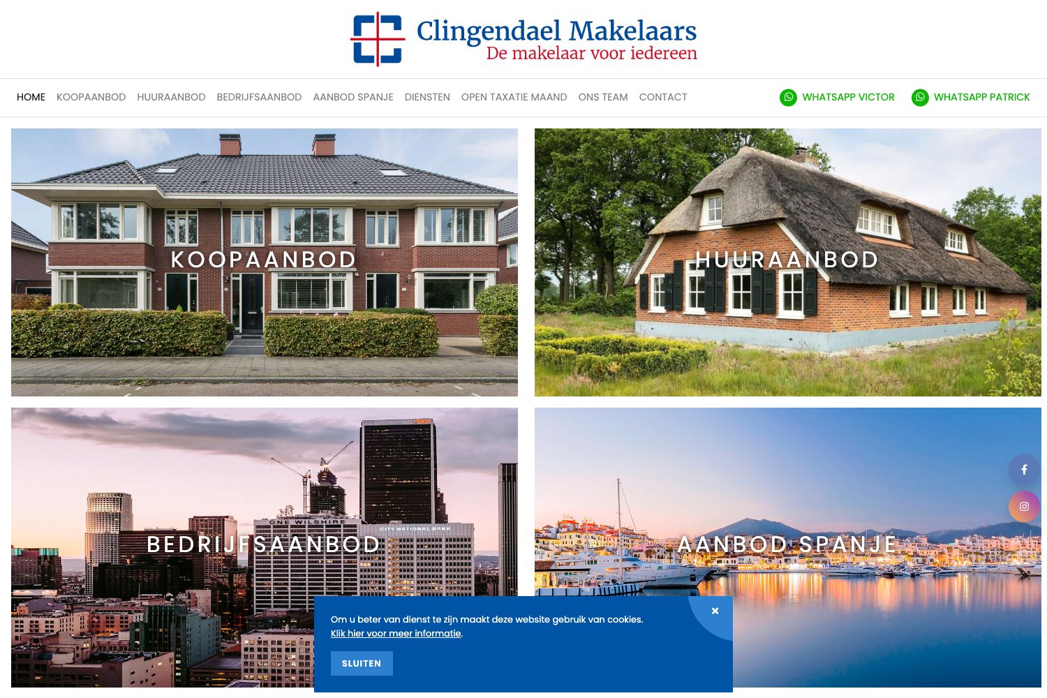 Website screenshot https://clingendaelmakelaars.nl