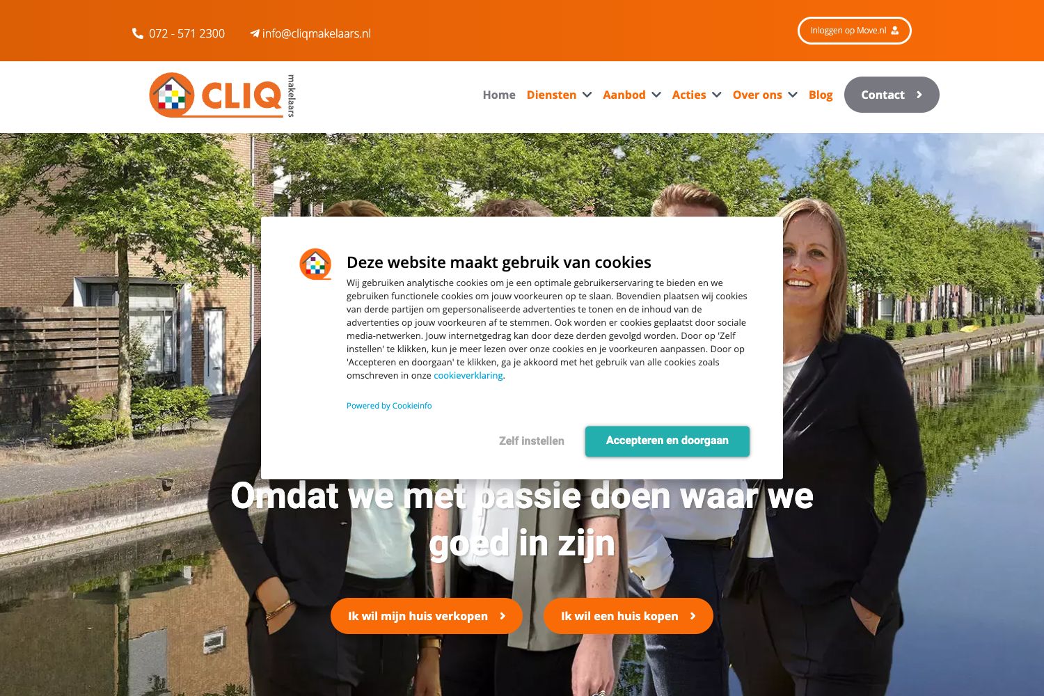 Website screenshot https://cliqmakelaars.nl