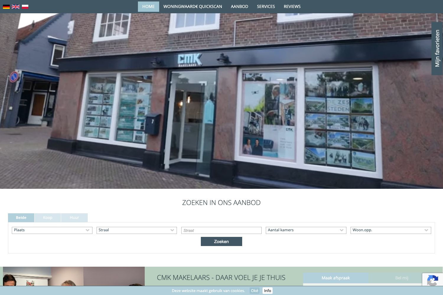 Website screenshot https://cmkmakelaars.nl