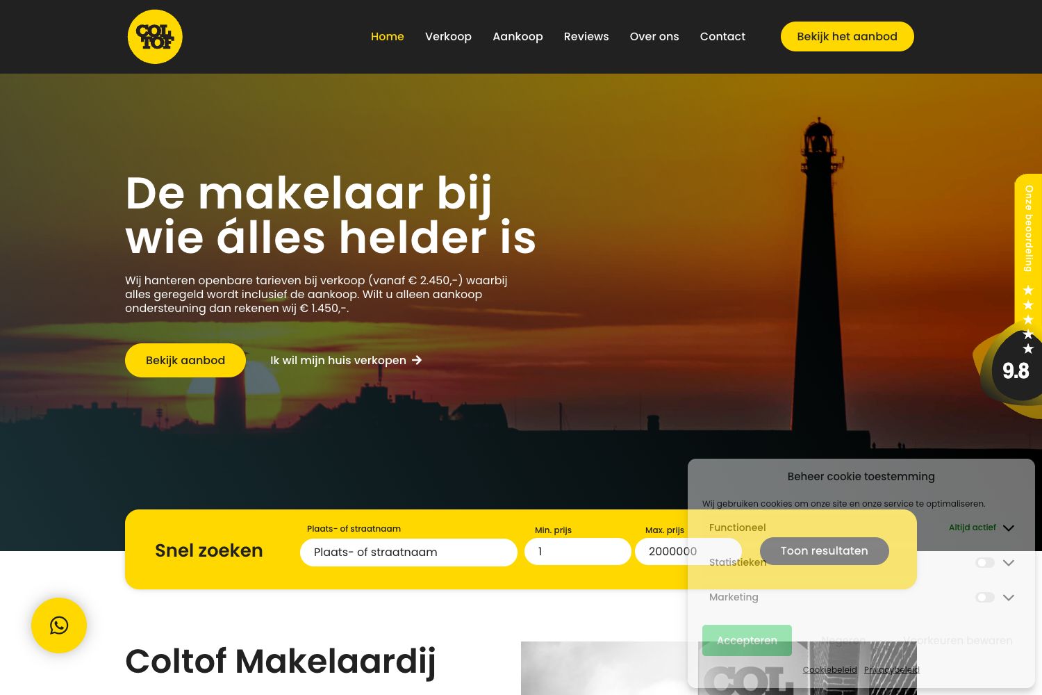 Website screenshot https://coltofmakelaardij.nl