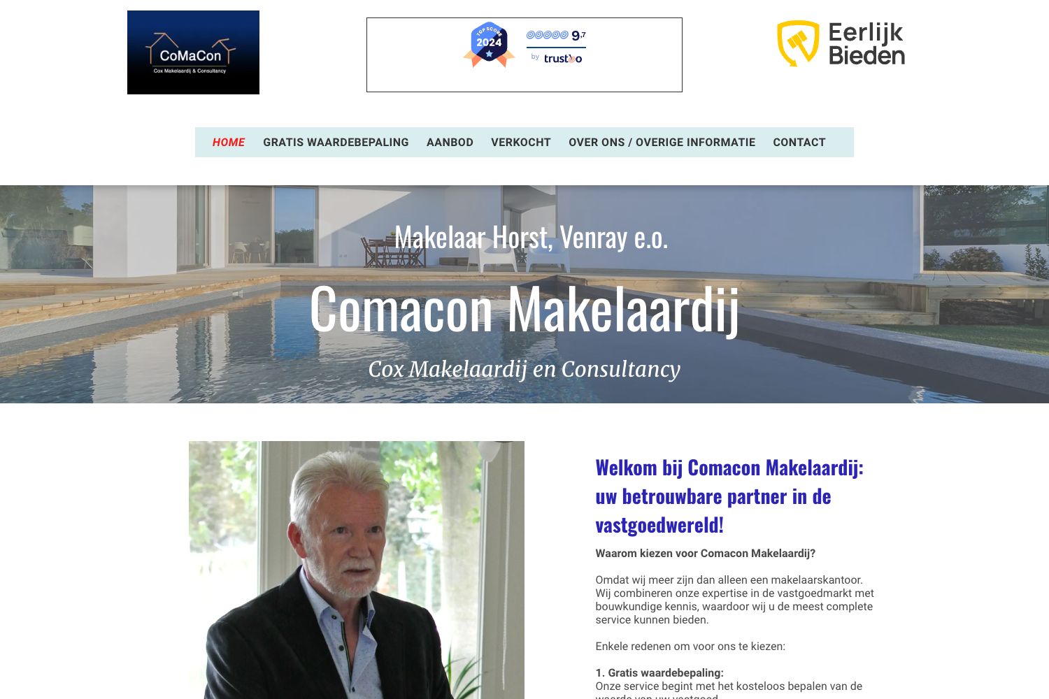 Website screenshot https://comacon.nl