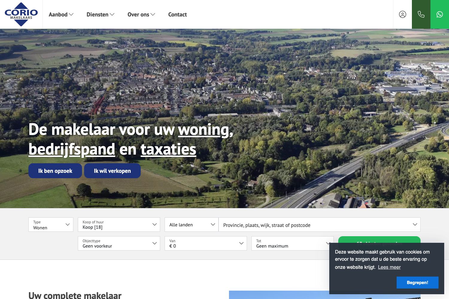 Website screenshot https://coriomakelaars.nl