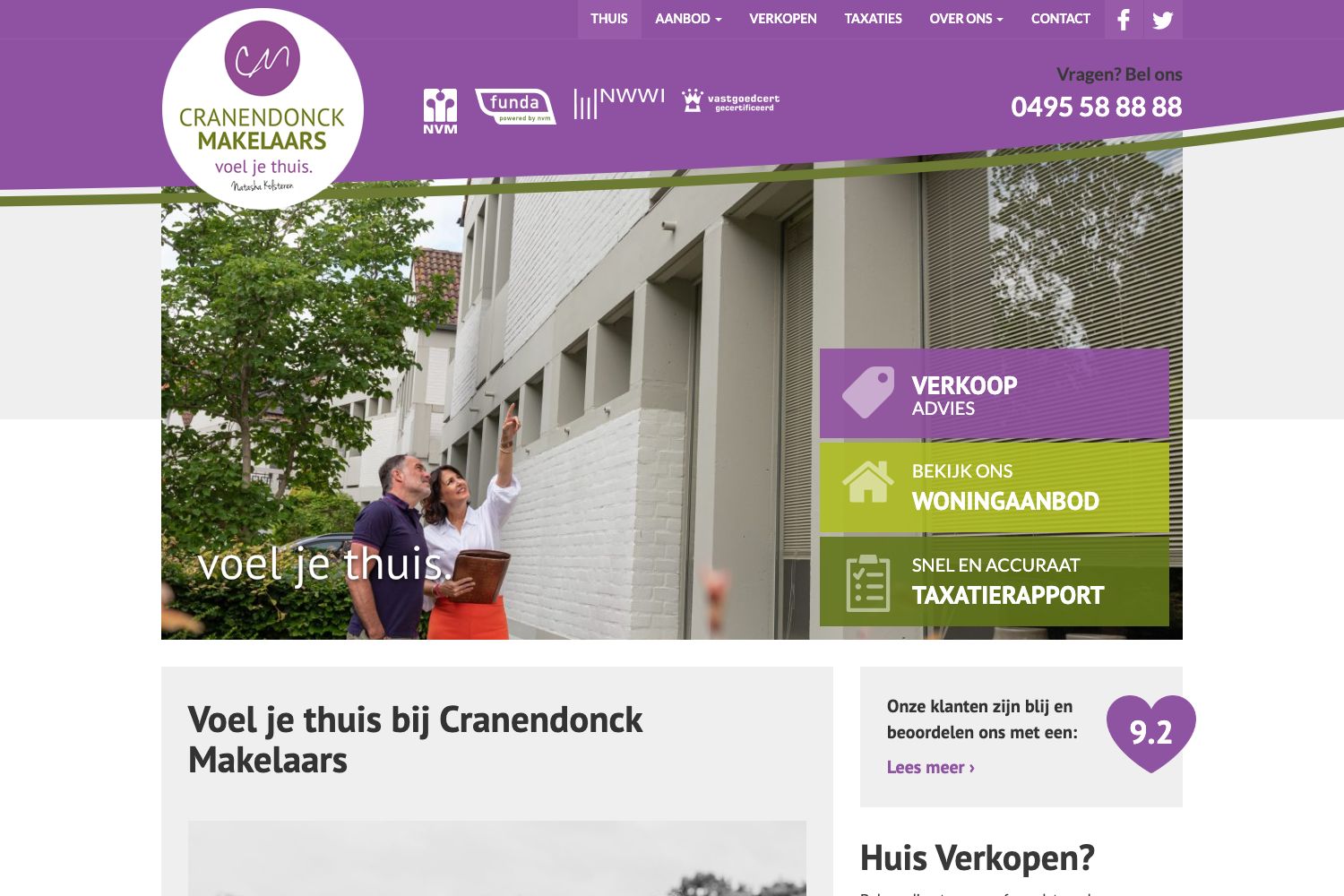 Website screenshot https://cranendonckmakelaars.nl