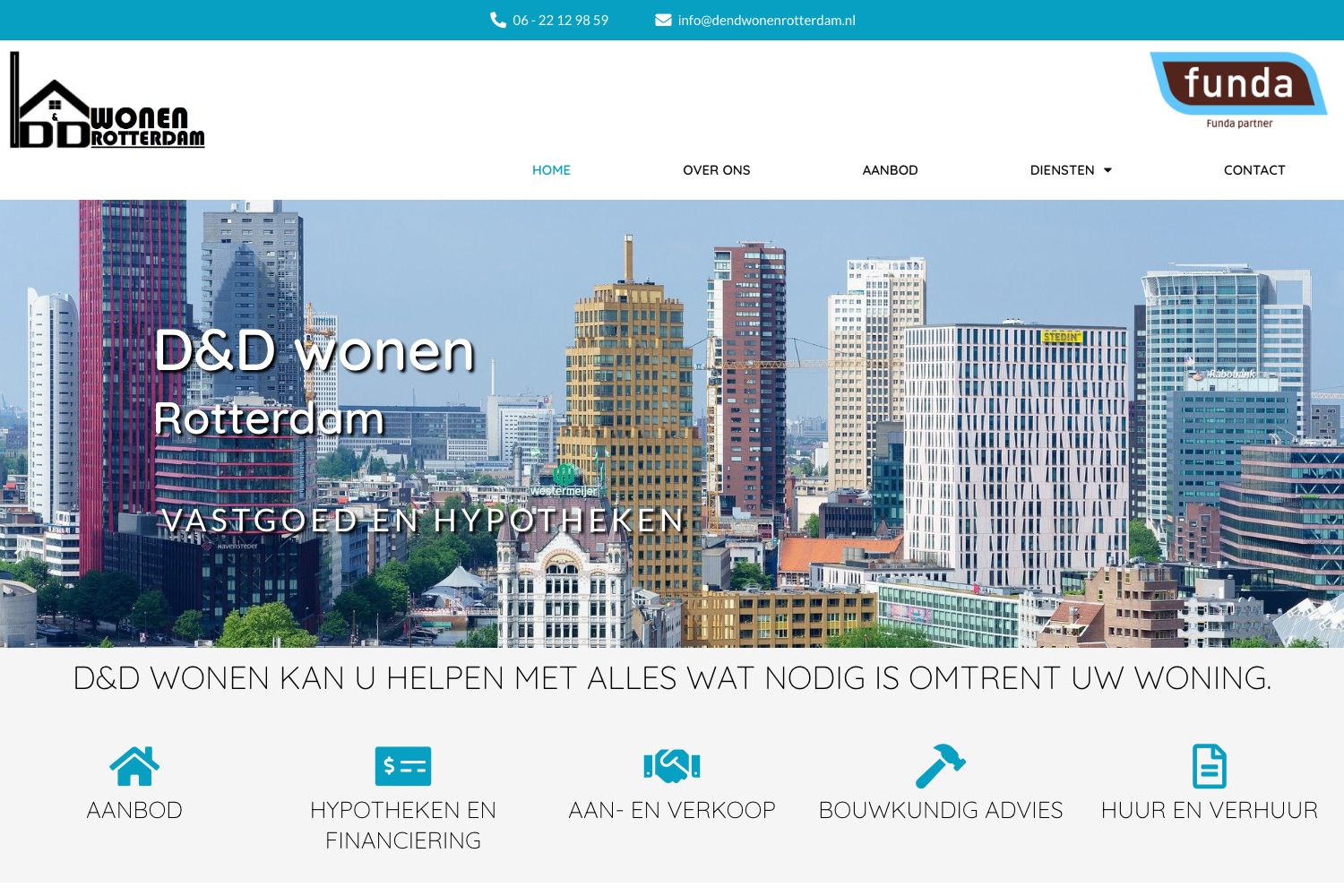 Website screenshot https://dendwonenrotterdam.nl